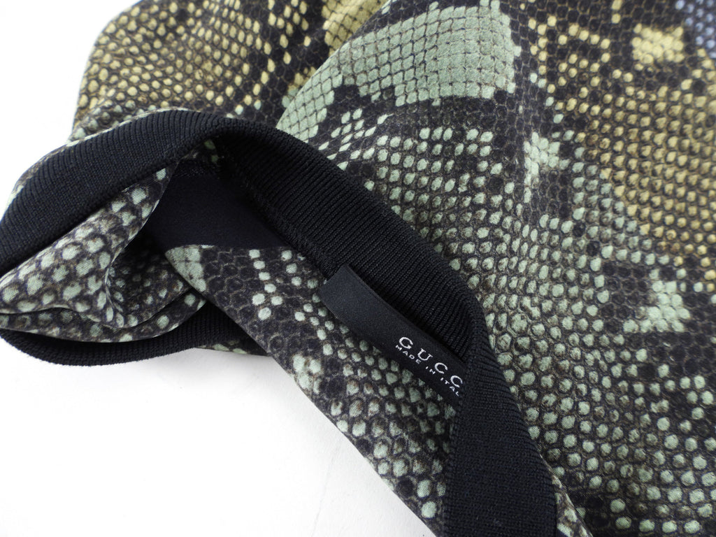 Gucci Blue, Yellow, Green, Python Print Silk Top - S