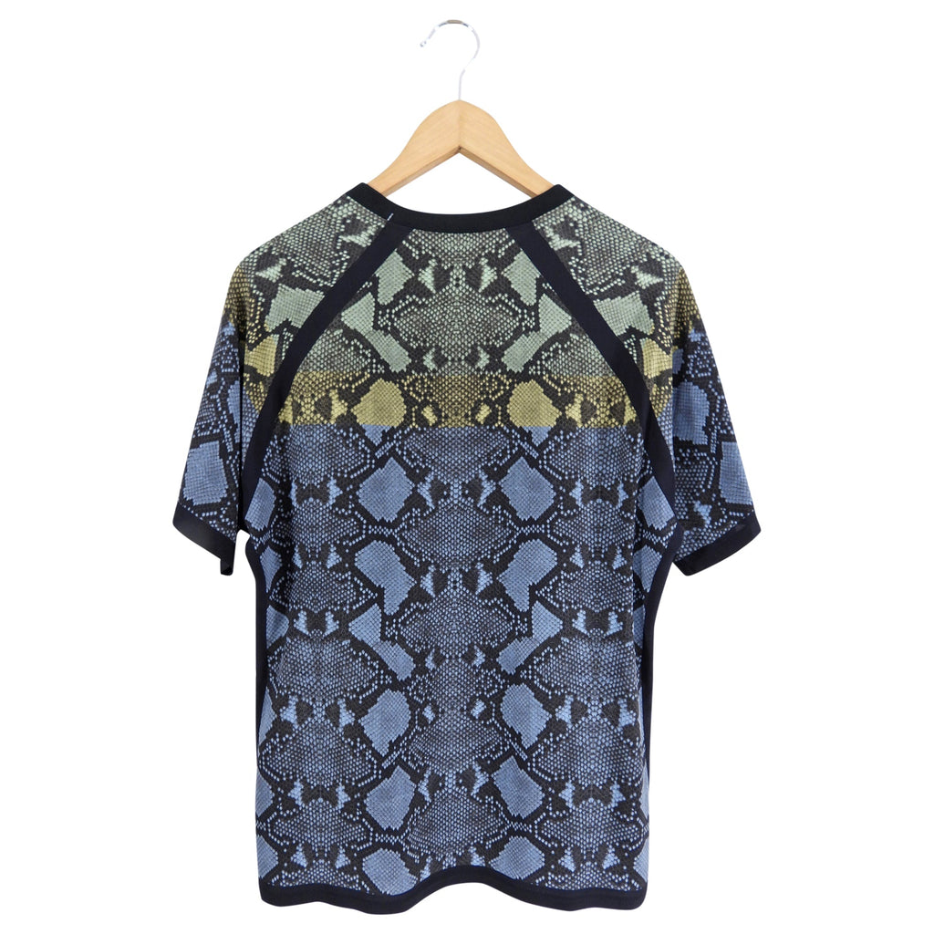 Gucci Blue, Yellow, Green, Python Print Silk Top - S