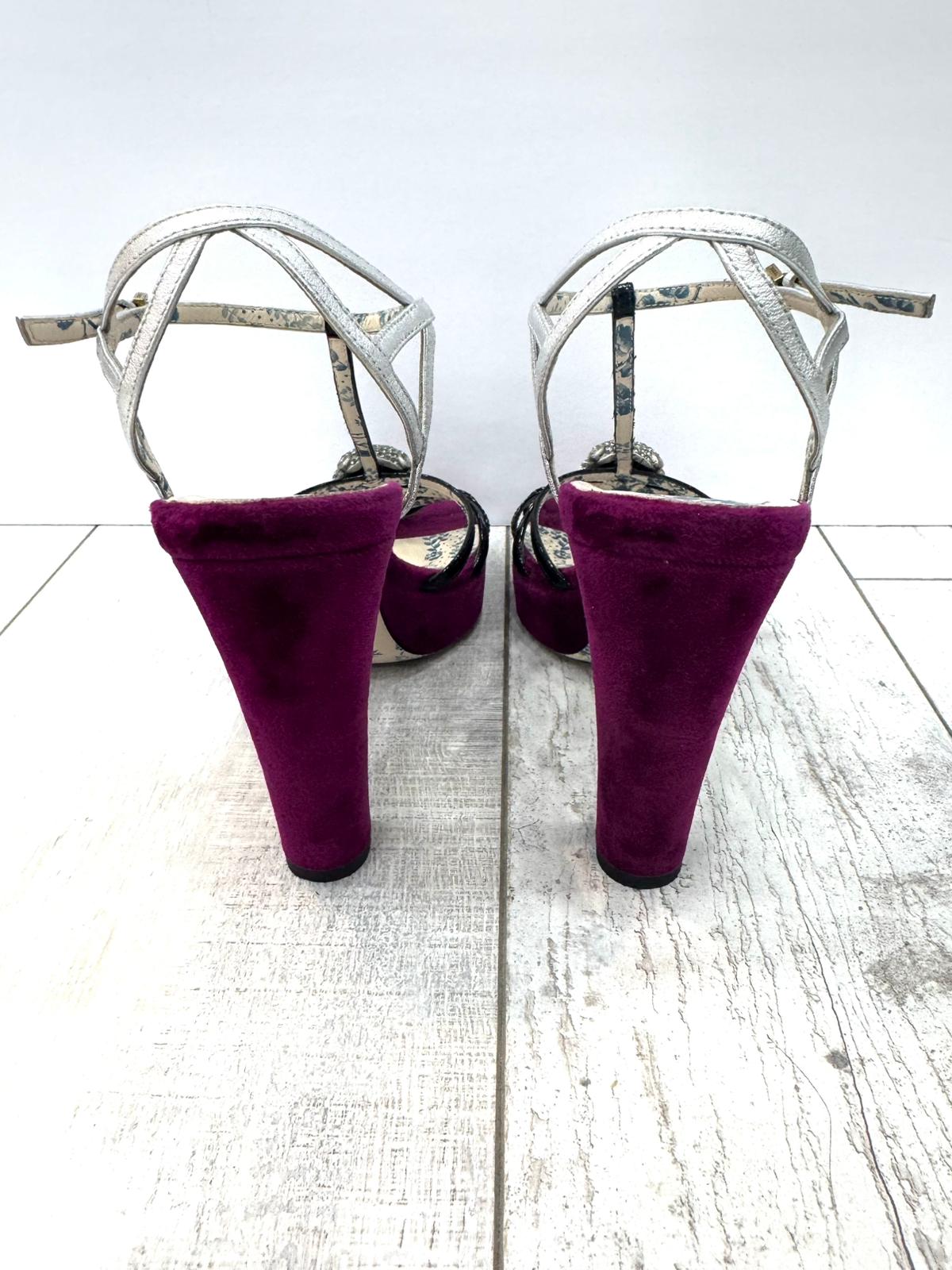GUCCI VELVET ELIAS PLATFORM HEELS