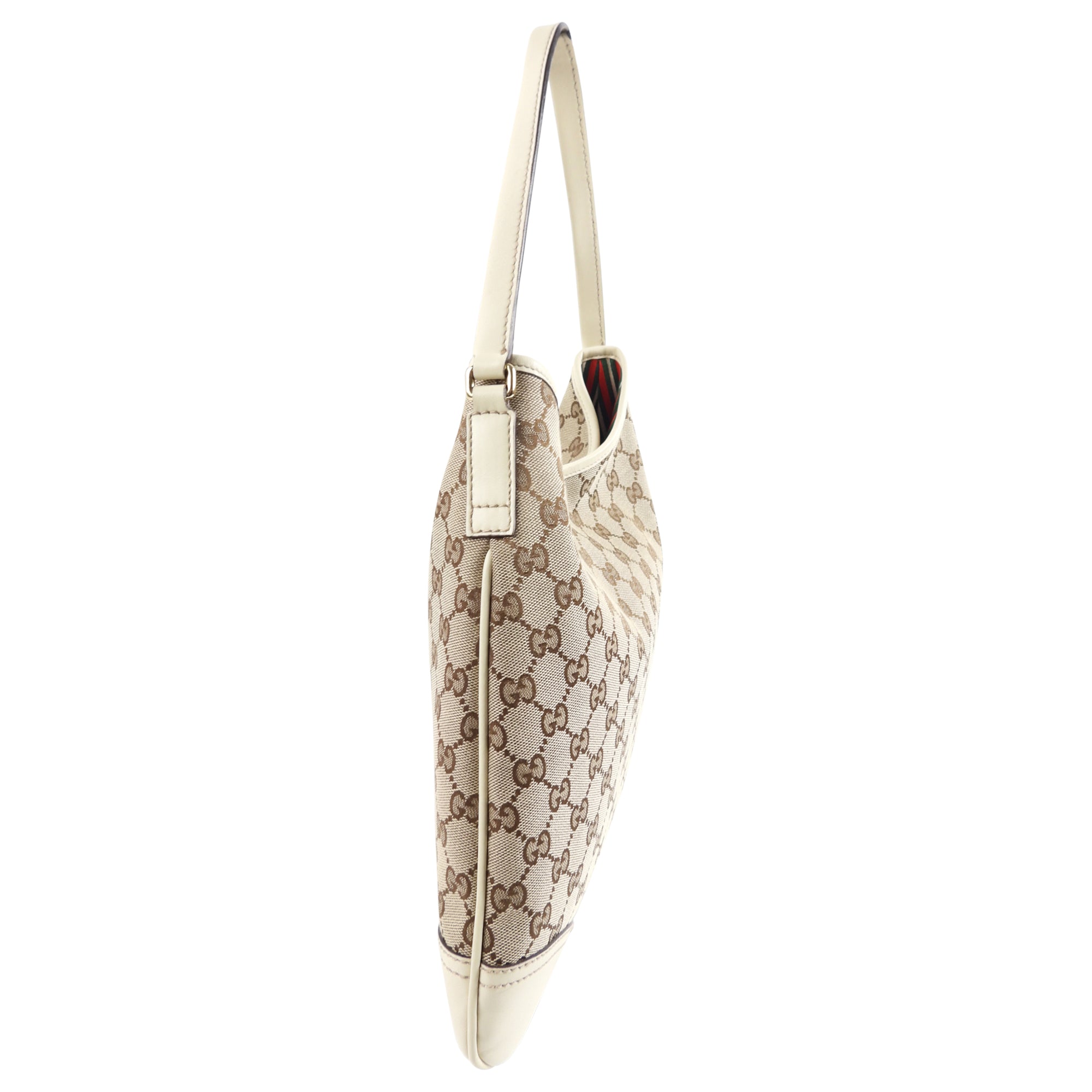 Gucci Brown Monogram Canvas Double G Logo Shoulder Bag