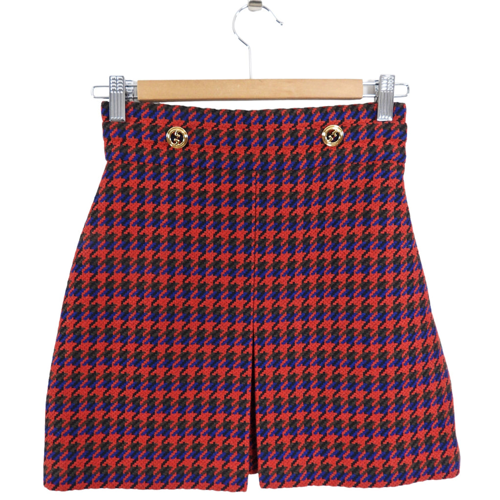 Gucci Red, Green, Blue Check Tweed Mini Skirt - XS / 25" waist