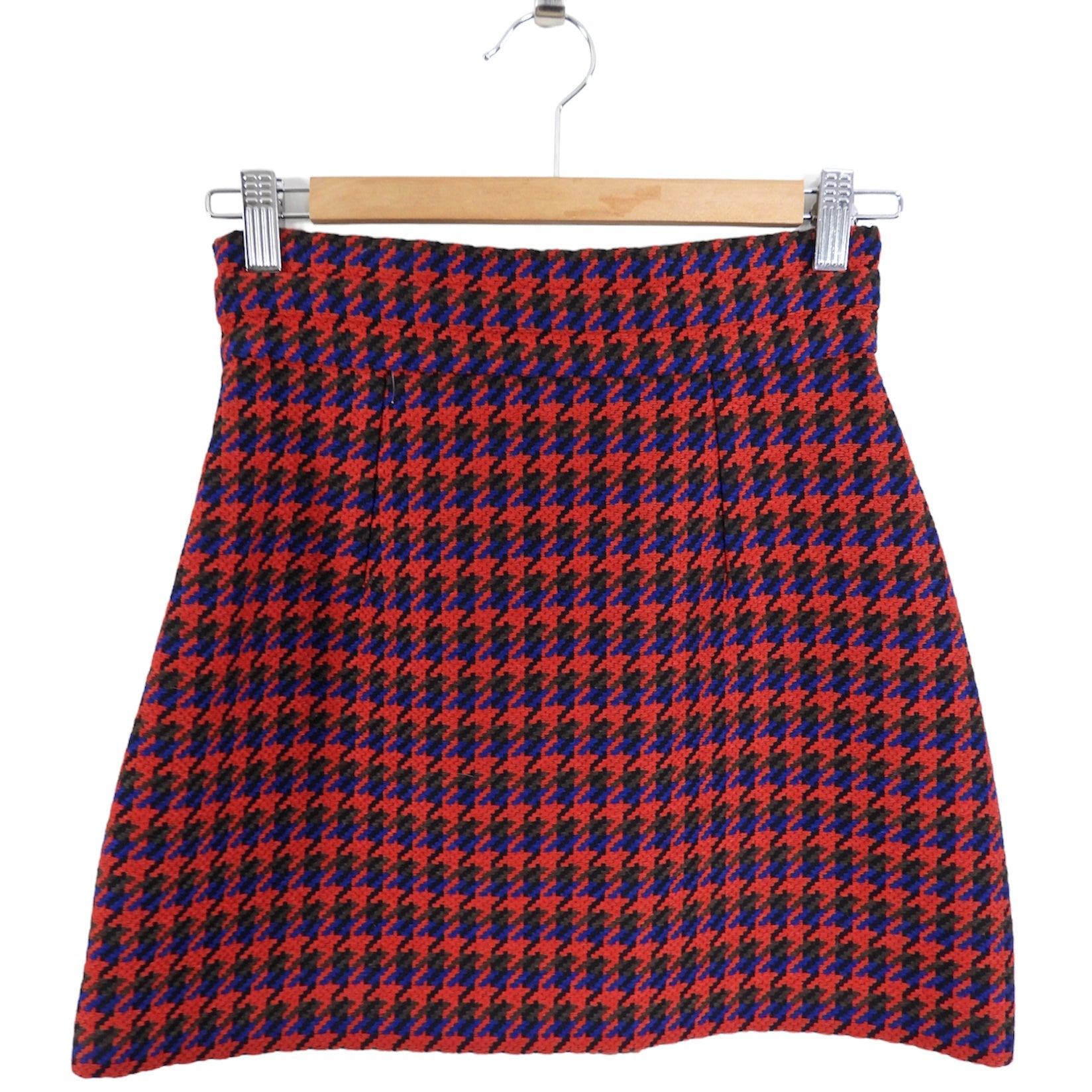 Gucci Red, Green, Blue Check Tweed Mini Skirt - XS / 25" waist