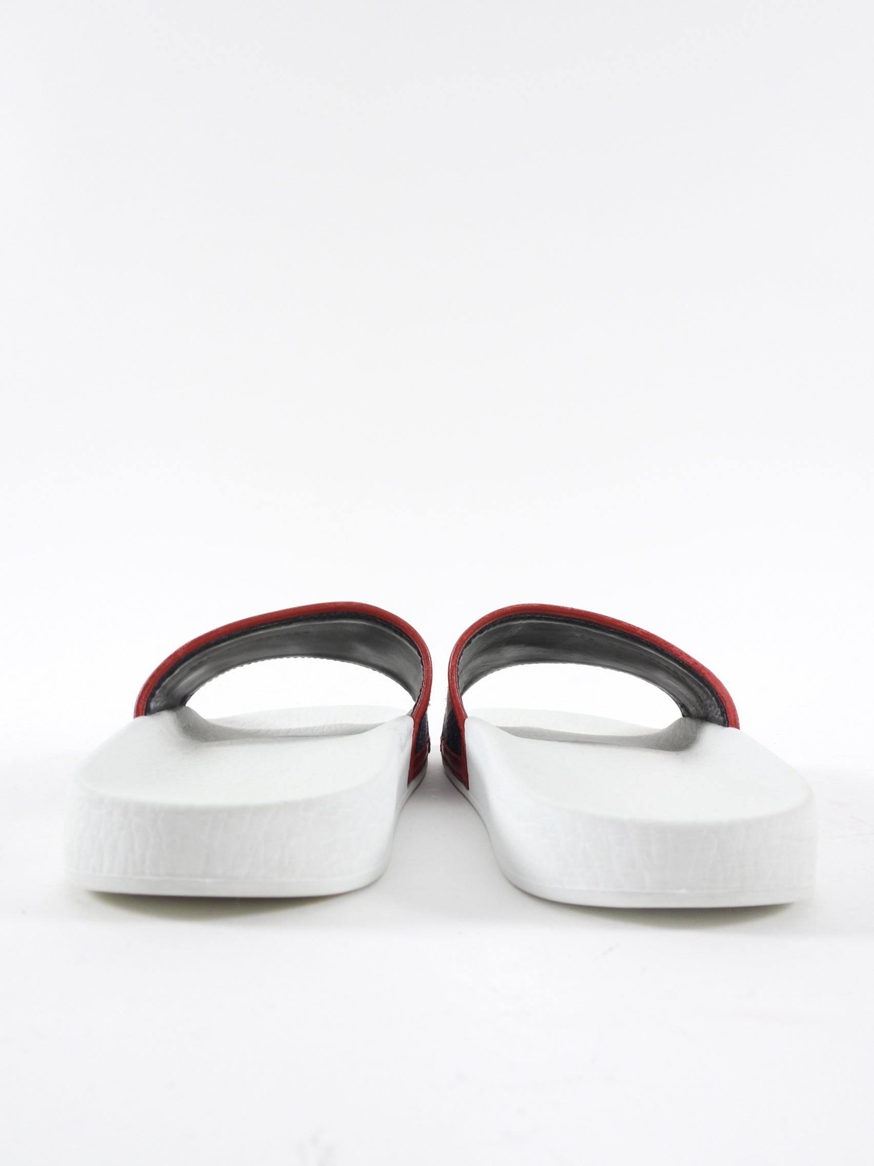 Gucci Red and White Logo Flat Pool Slides - 36