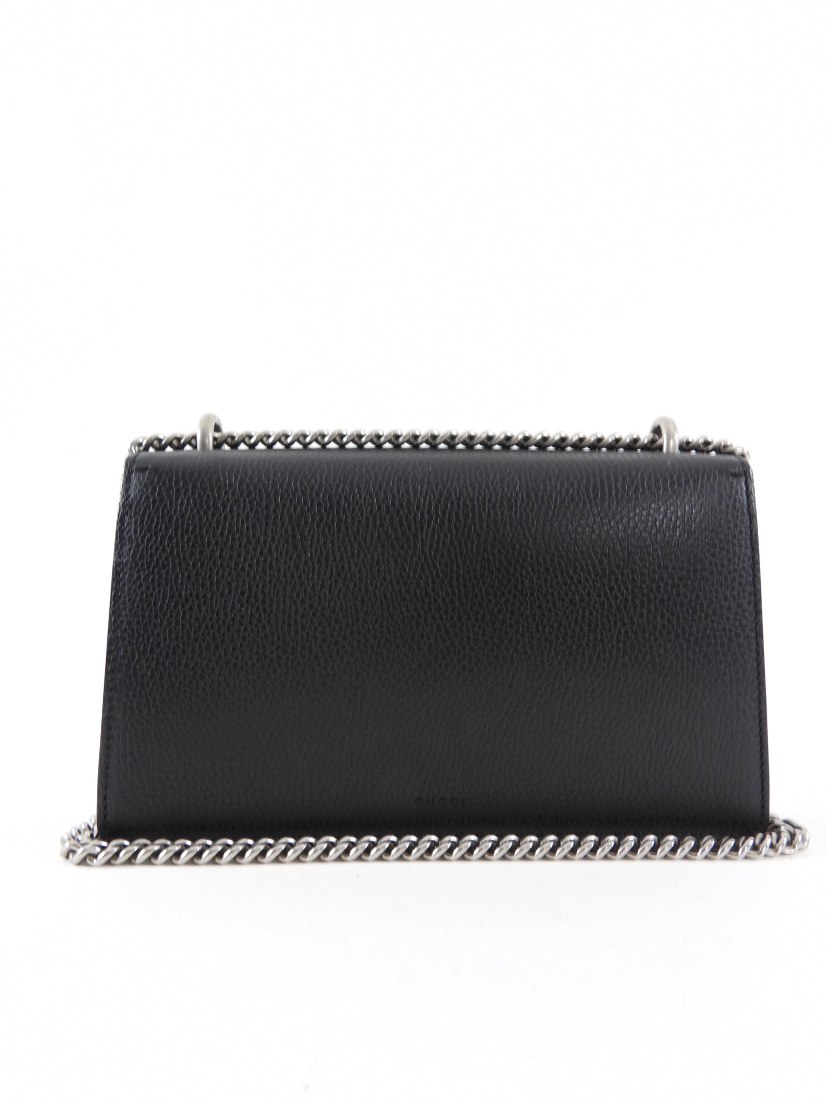 Gucci Black Leather Medium Crystal Dionysus Chain Bag