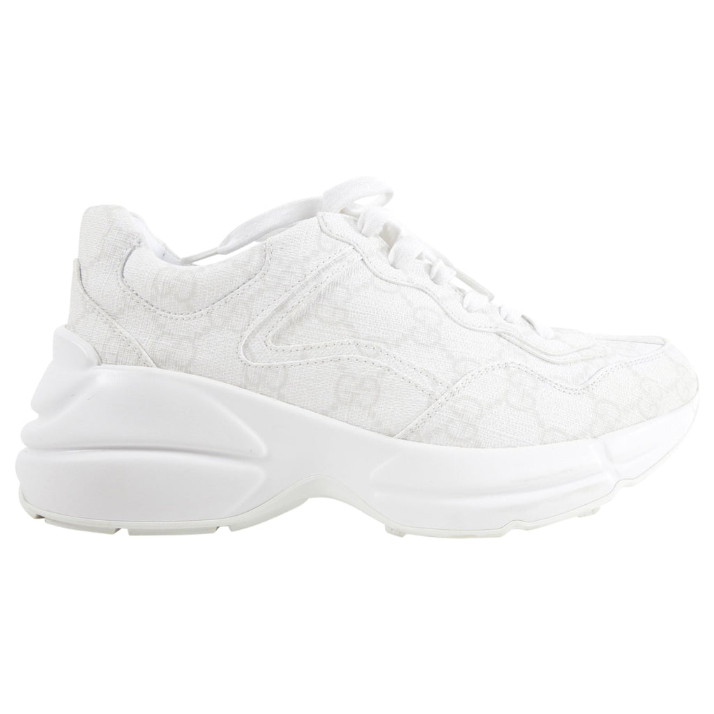 Gucci White Monogram Canvas Rhyton Sneakers - 6