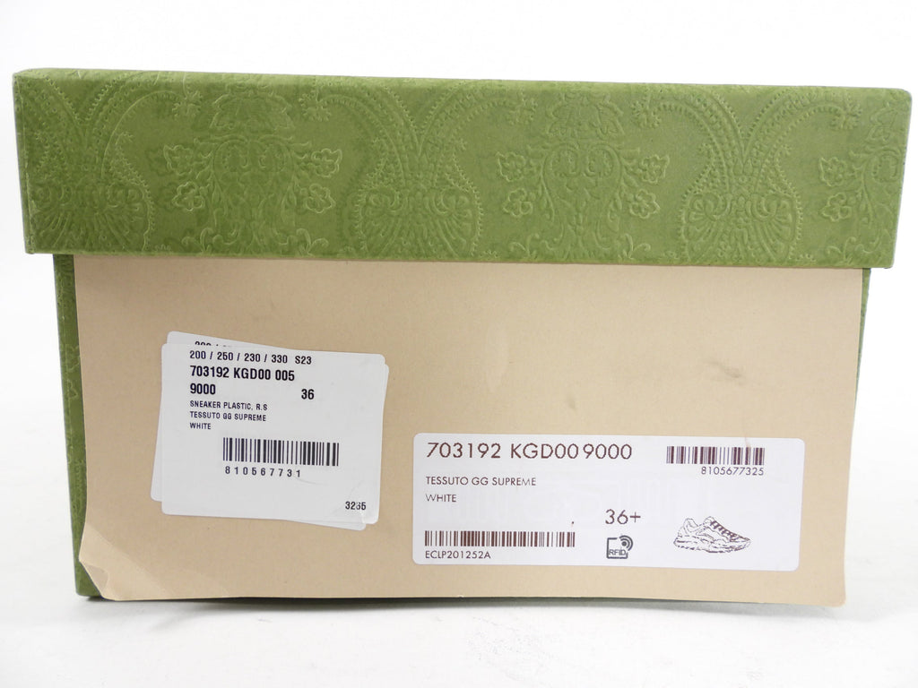 Gucci White Monogram Canvas Rhyton Sneakers - 6