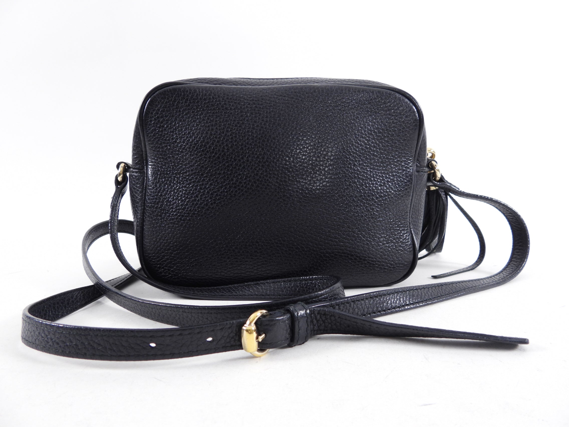 Gucci Black Leather Soho Tassel Crossbody Camera Bag
