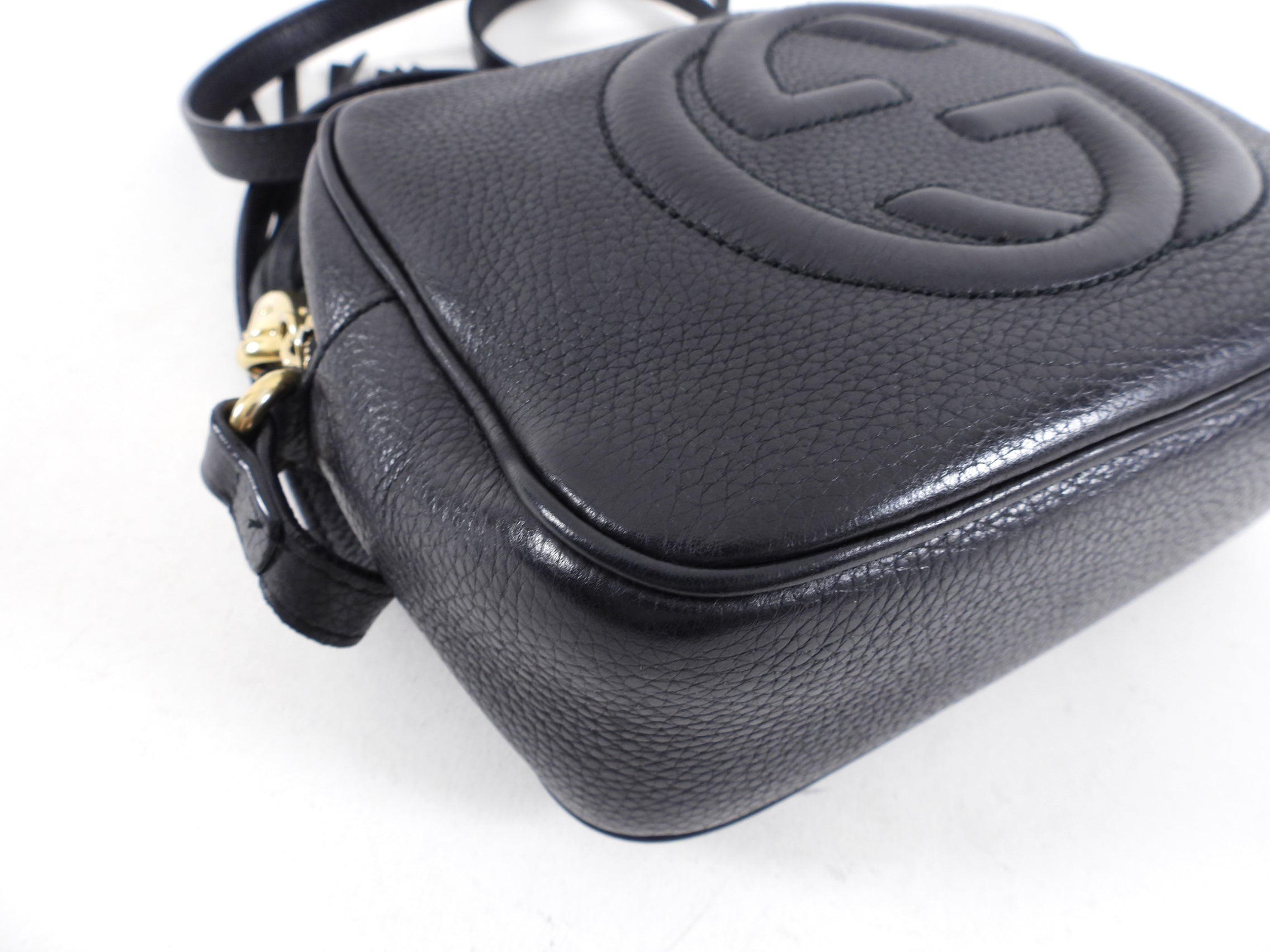 Gucci Black Leather Soho Tassel Crossbody Camera Bag