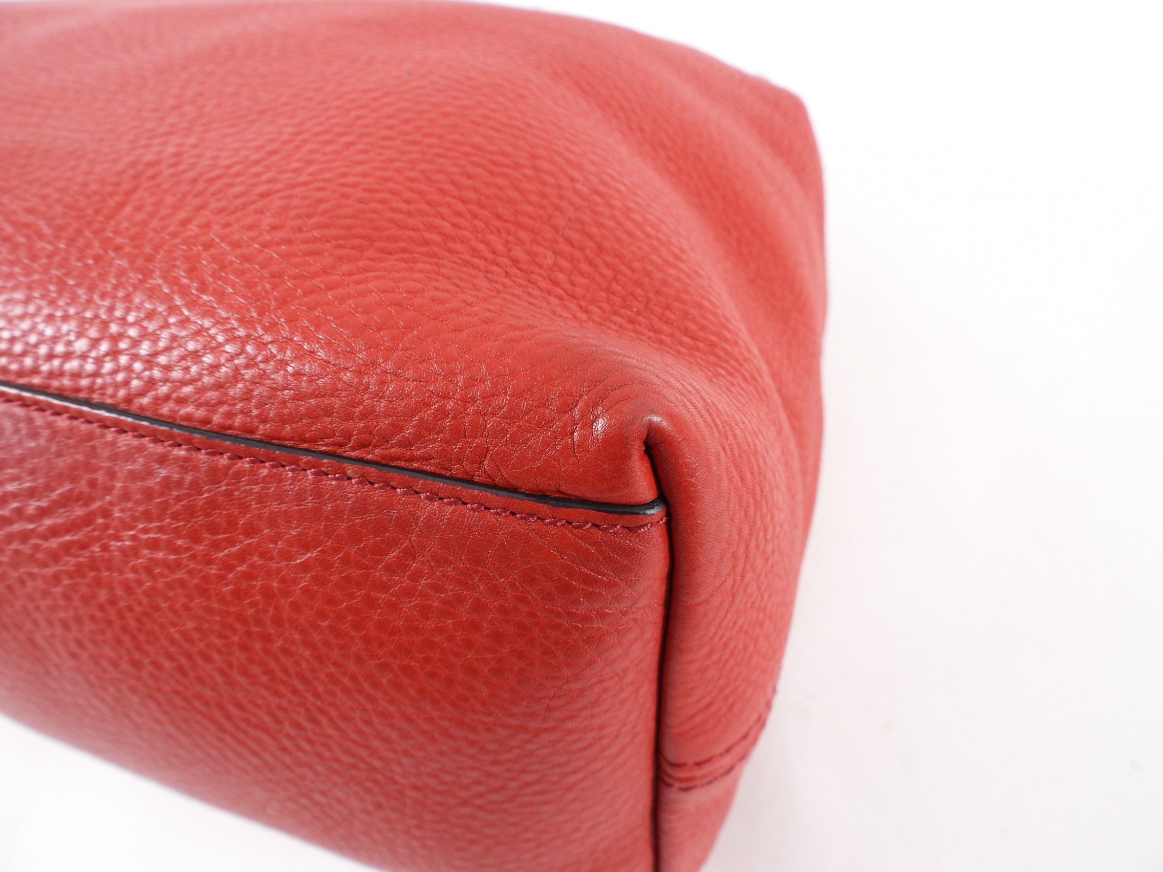 Gucci Red Leather Soho Chain Tote Bag