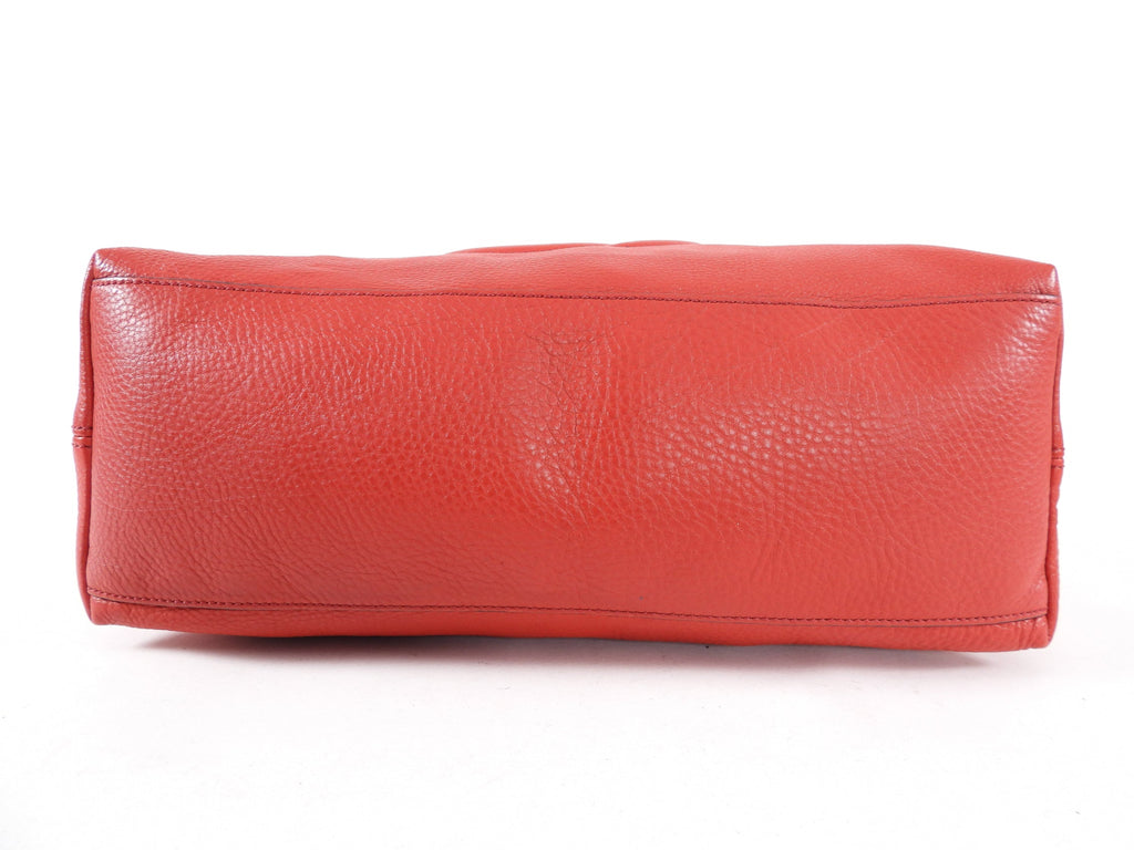 Gucci Red Leather Soho Chain Tote Bag