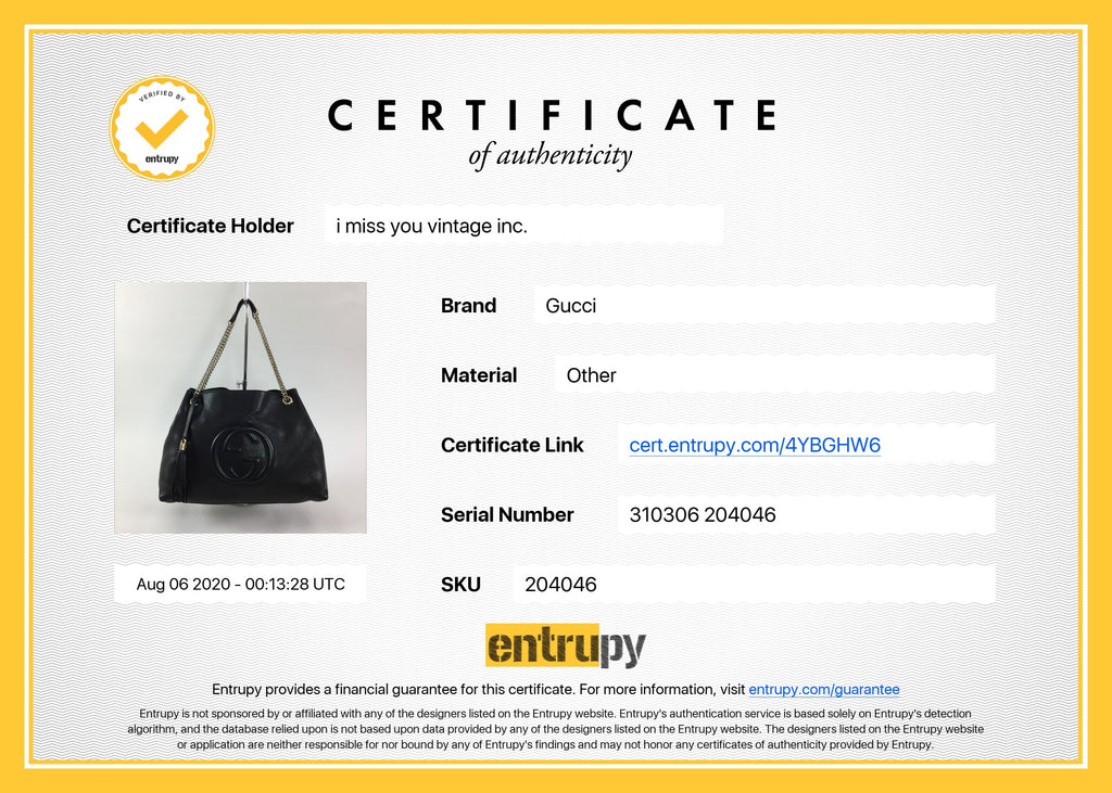 Gucci Black Leather Large GG Logo Soho Chain Tote Bag