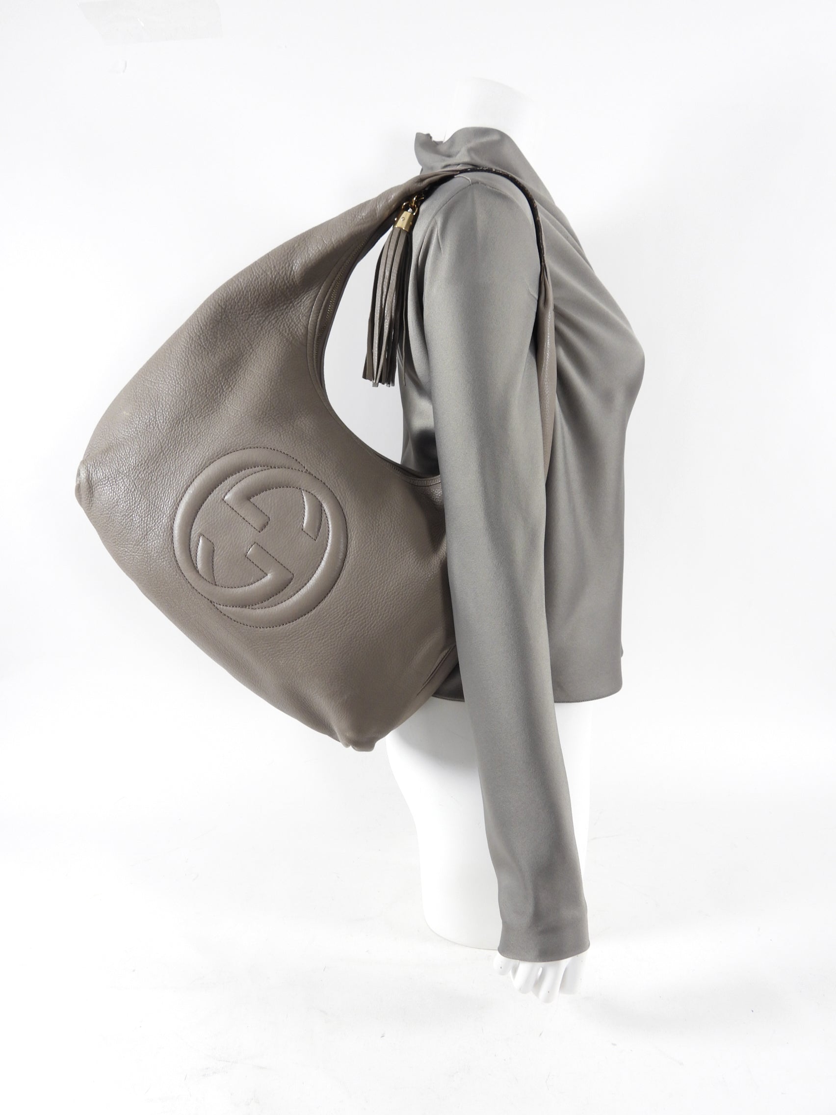 Gucci Taupe Soho Hobo Large Leather Bag