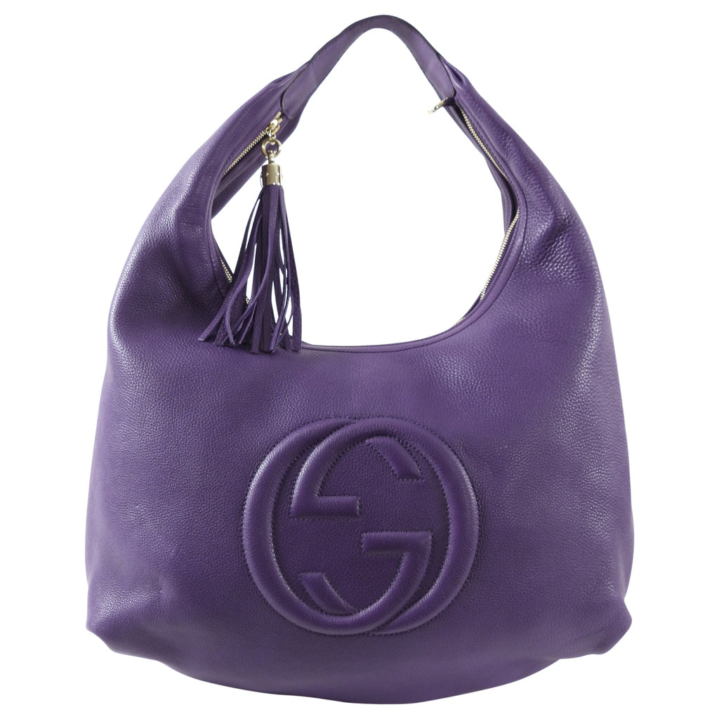 Gucci Large Soho Purple Leather Hobo Bag