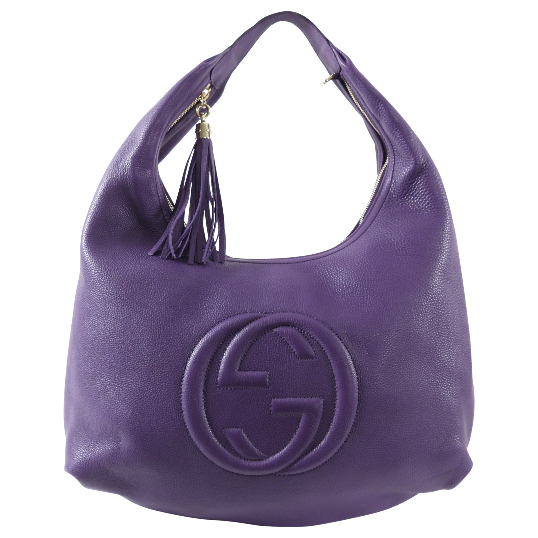 Gucci Large Soho Purple Leather Hobo Bag