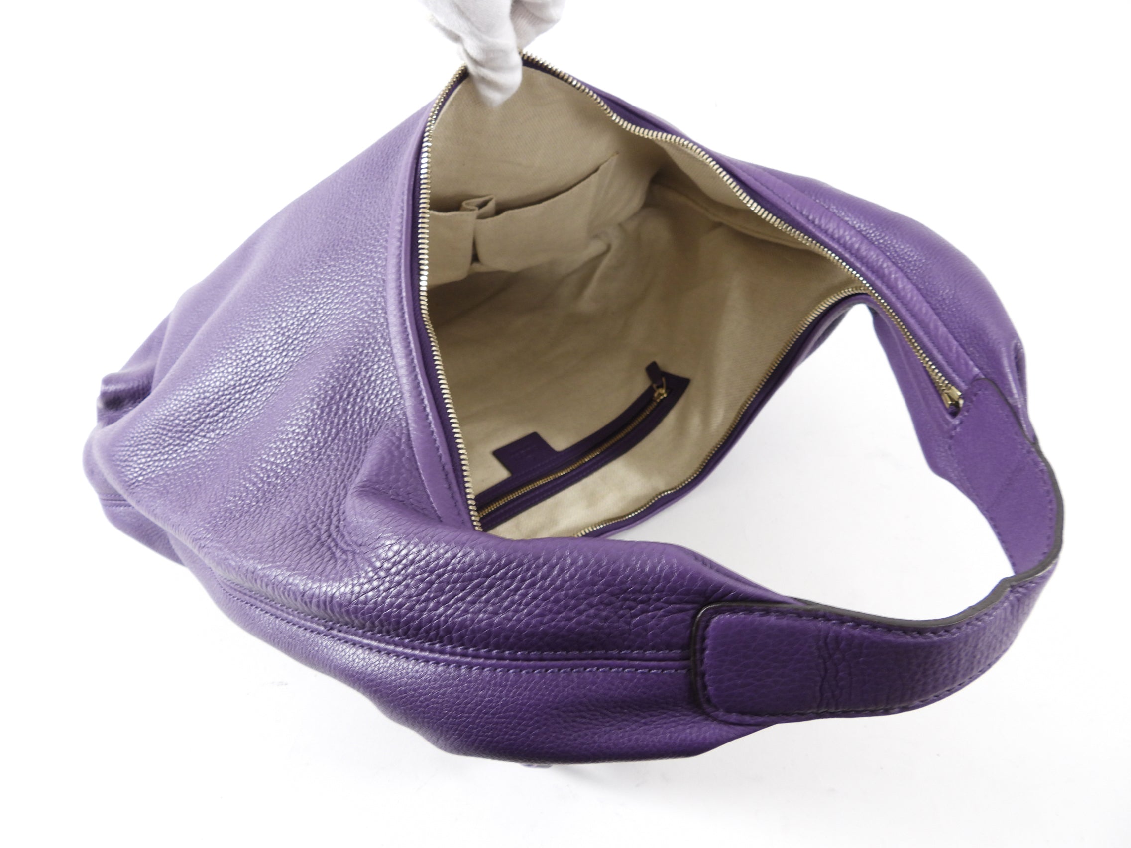 Gucci Large Soho Purple Leather Hobo Bag