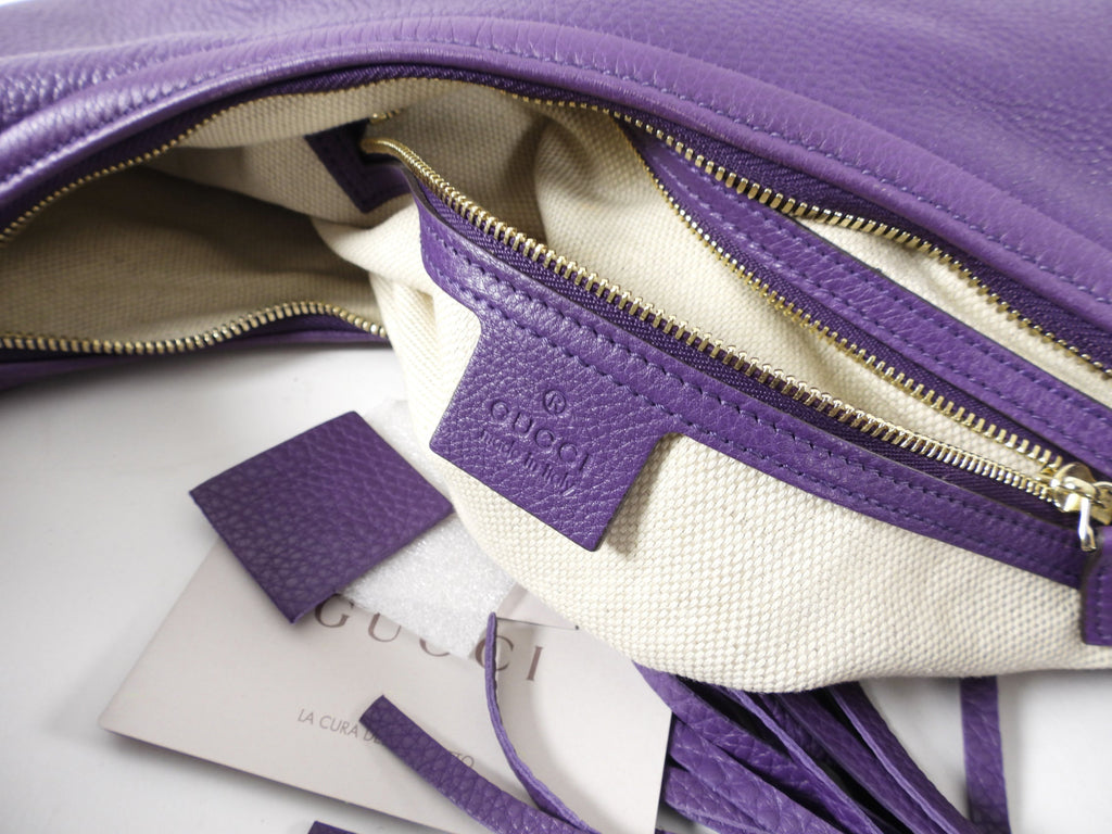 Gucci Large Soho Purple Leather Hobo Bag