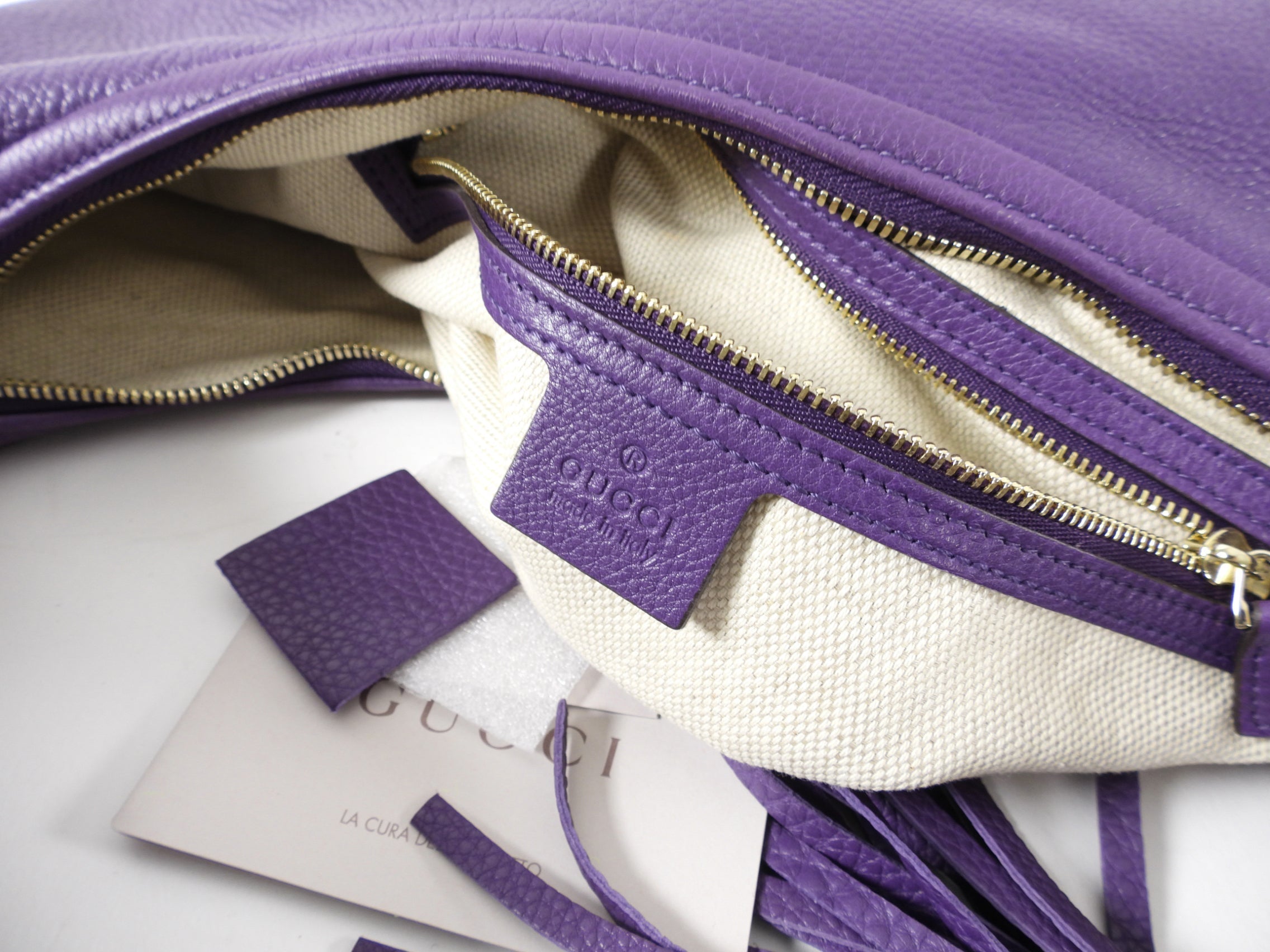Gucci Large Soho Purple Leather Hobo Bag