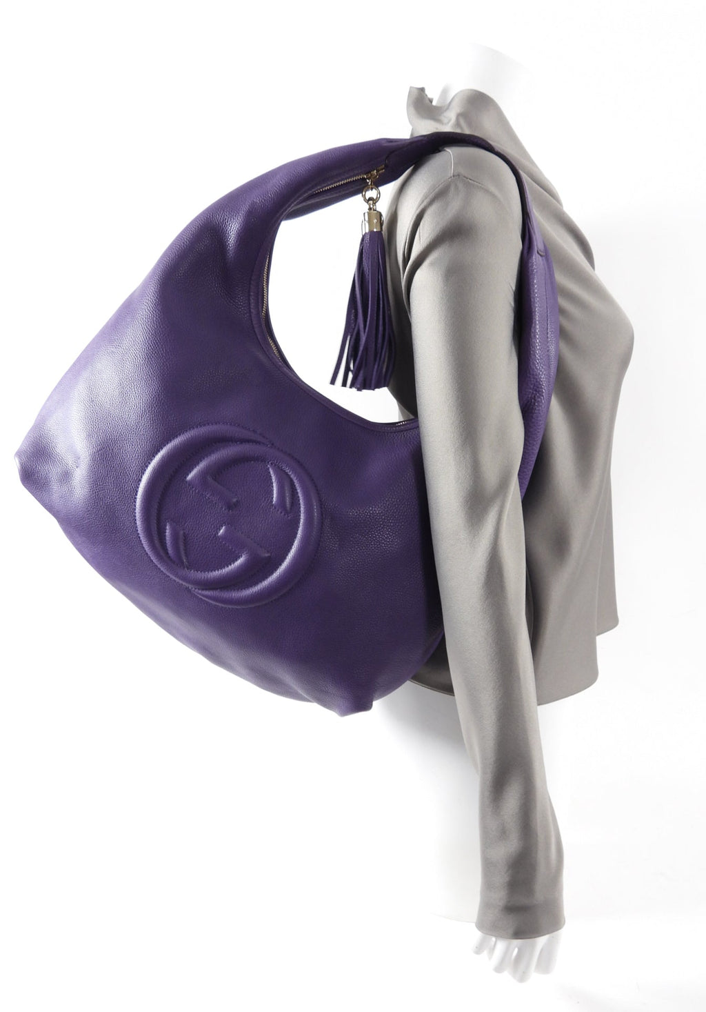 Gucci Large Soho Purple Leather Hobo Bag