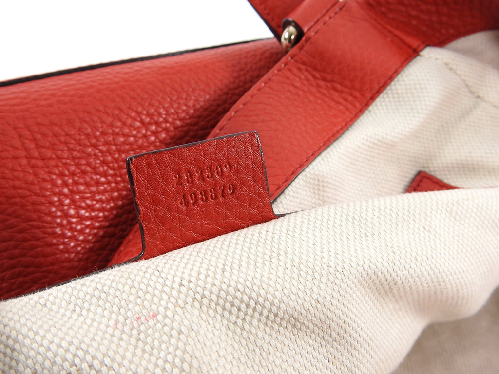 Gucci Red Leather Soho GG Tote Bag