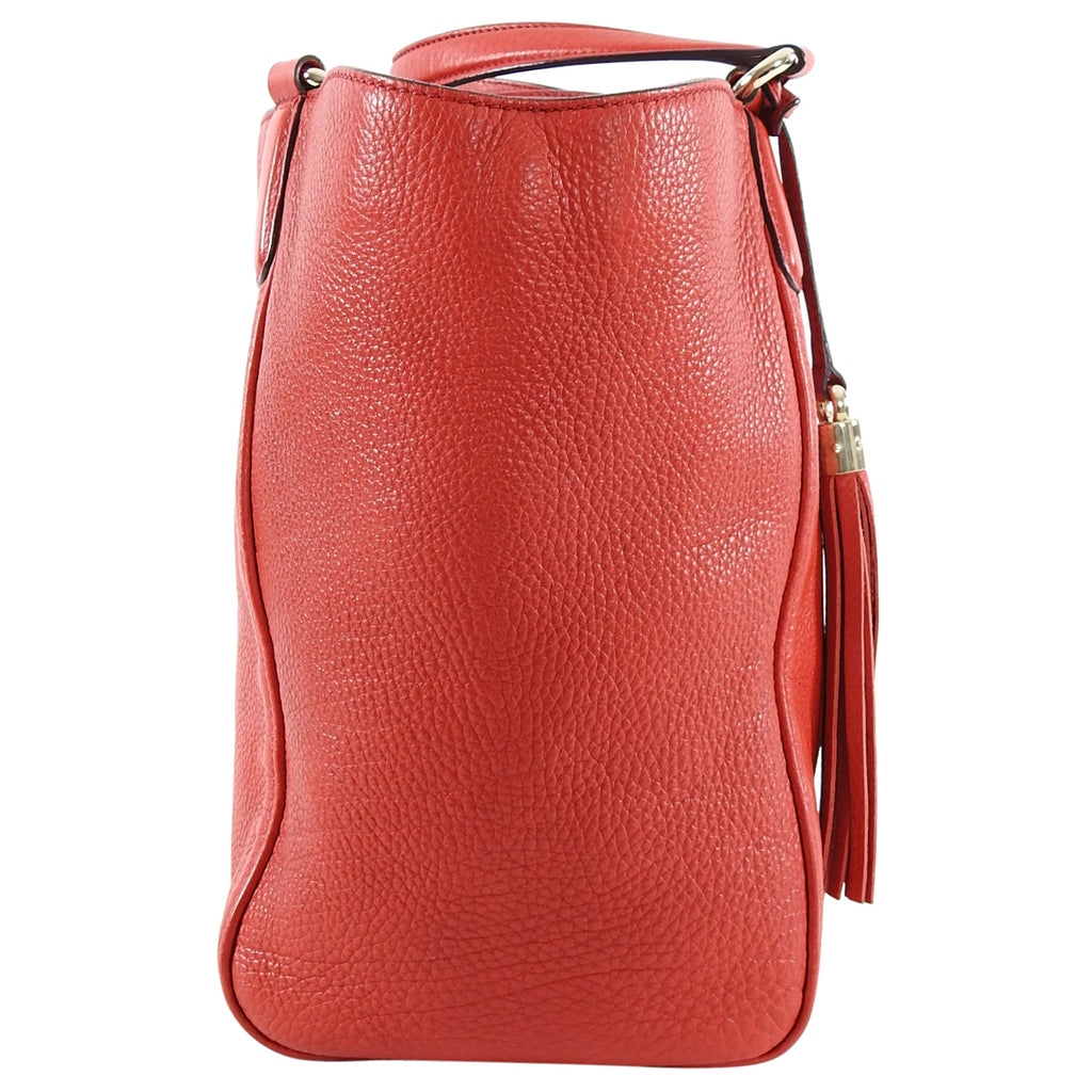 Gucci Red Leather Soho GG Tote Bag