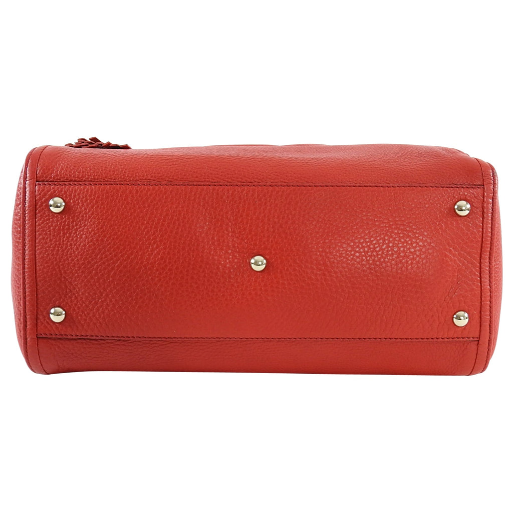 Gucci Red Leather Soho GG Tote Bag