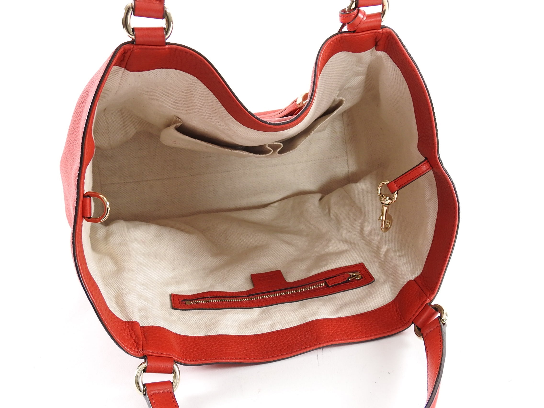 Gucci Red Leather Soho GG Tote Bag