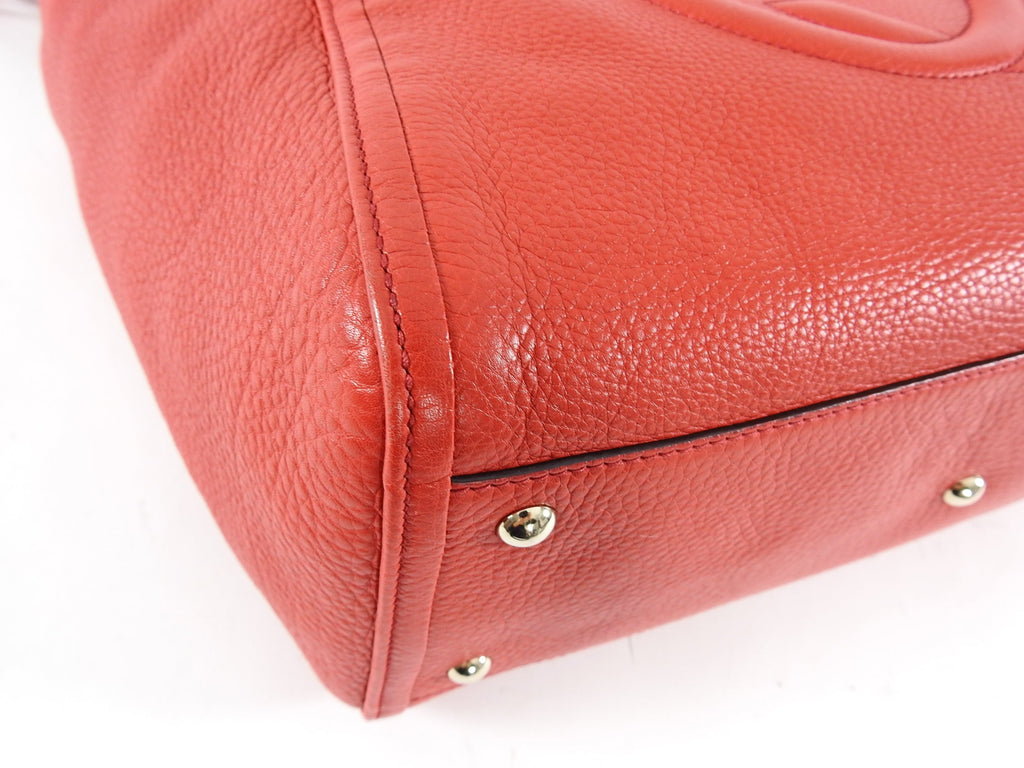Gucci Red Leather Soho GG Tote Bag