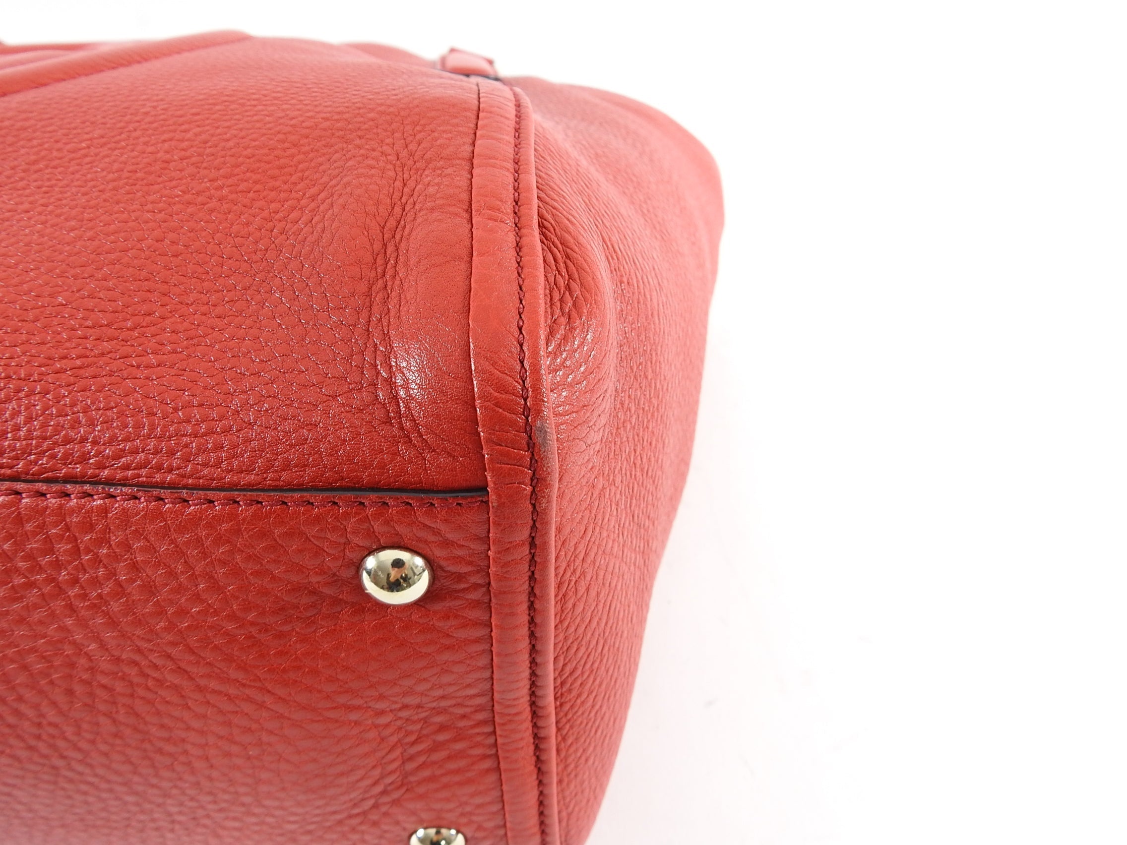 Gucci Red Leather Soho GG Tote Bag