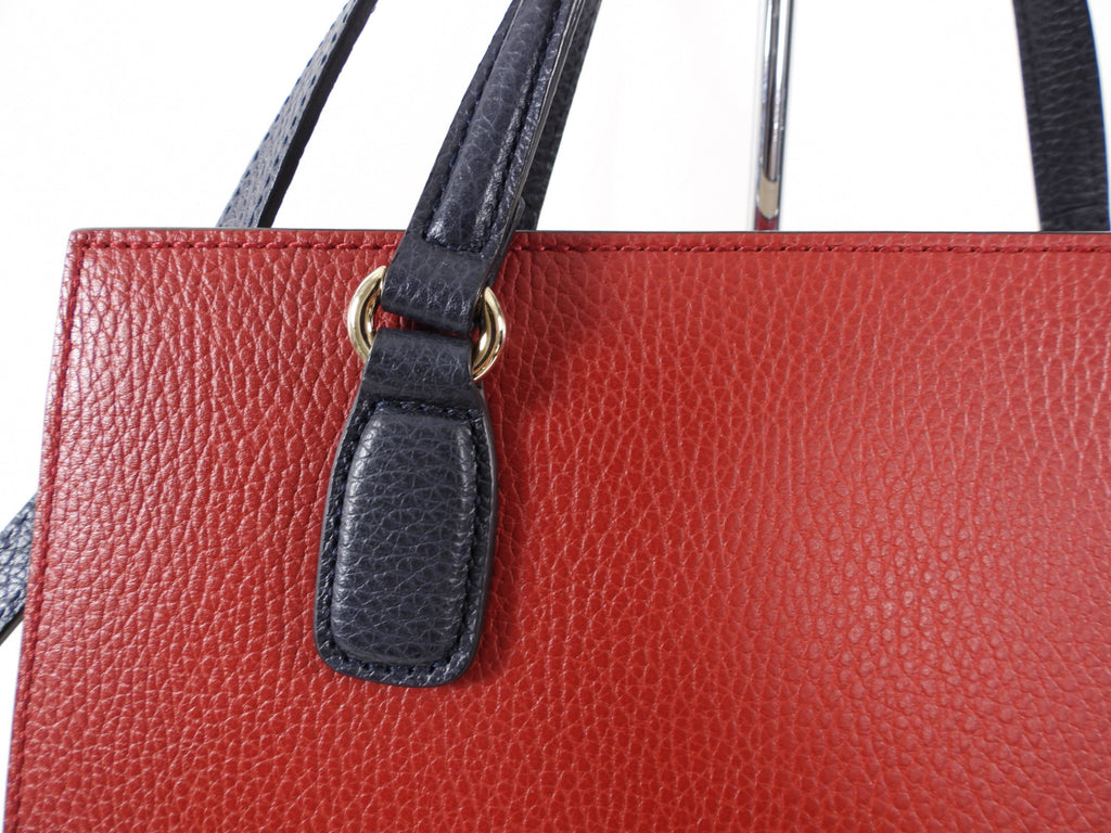 Gucci Soho Leather Top Handle Bag in Red Tricolor