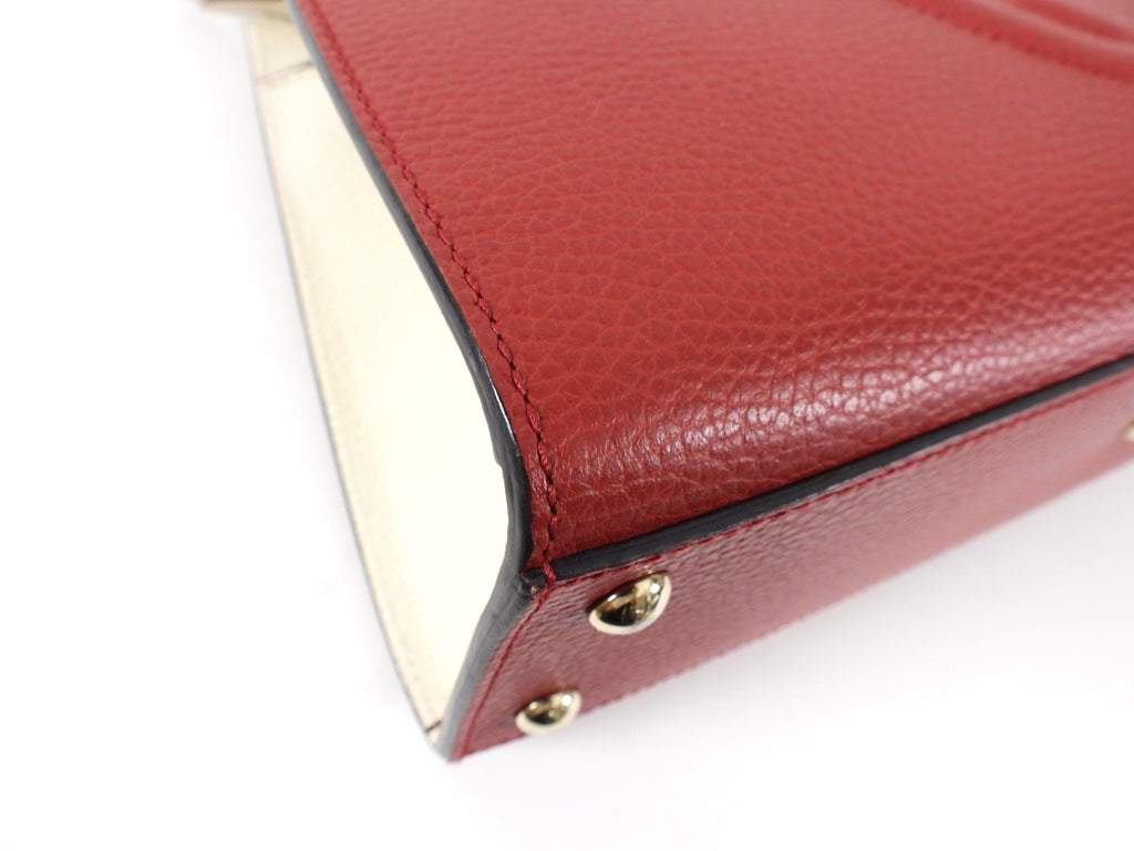 Gucci Soho Leather Top Handle Bag in Red Tricolor