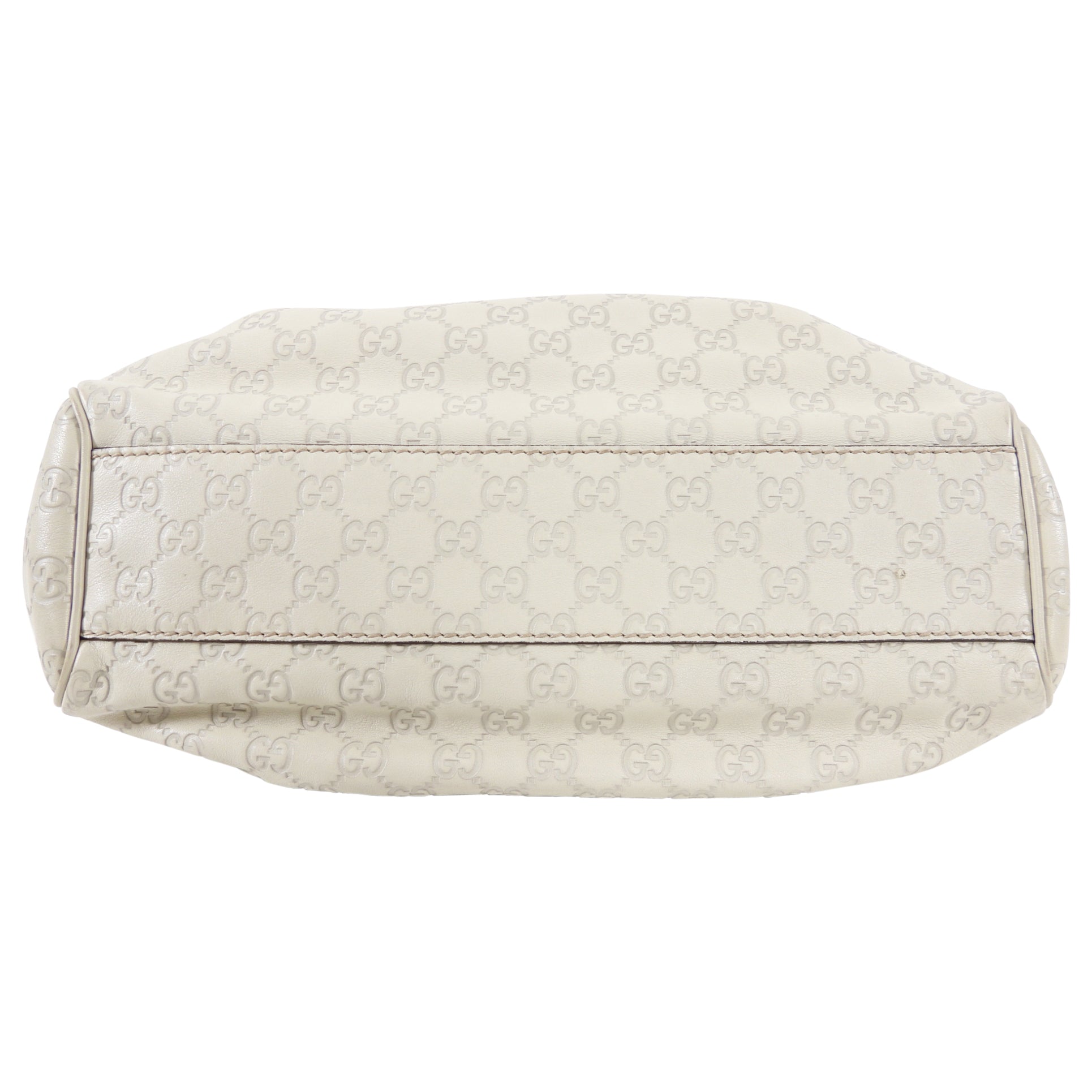 Gucci Guccissima Ivory Sukey Leather Medium Hobo Shoulder Bag