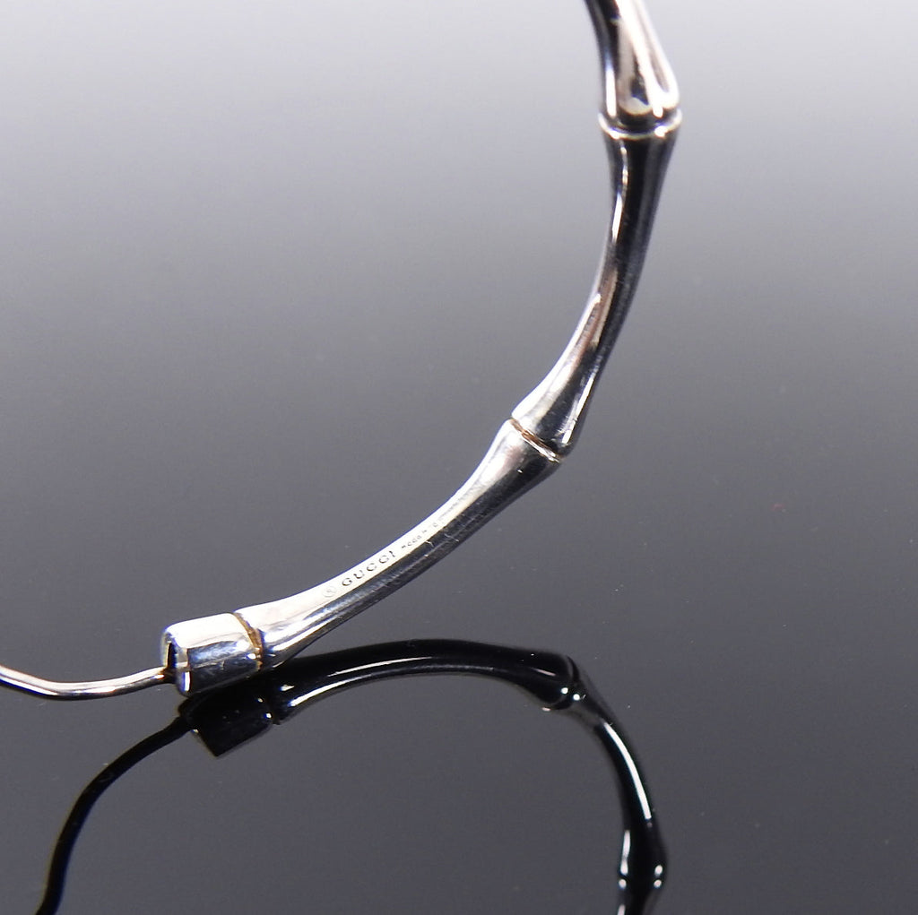 Gucci Sterling Silver Bamboo Hoop Earrings