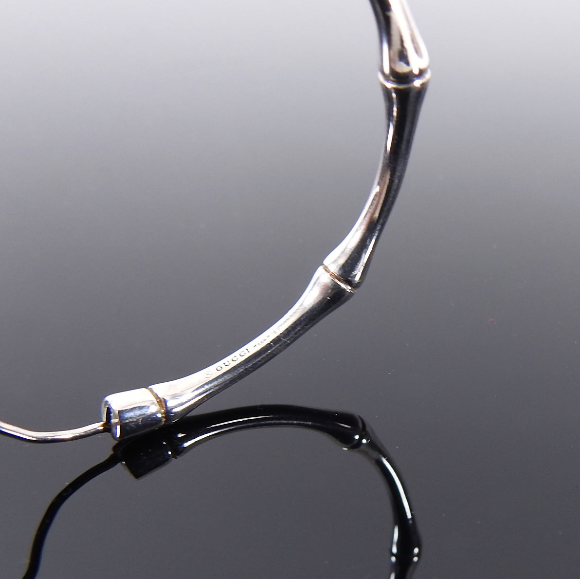 Gucci Sterling Silver Bamboo Hoop Earrings