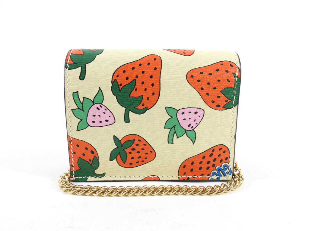 Gucci Zumi Mini Strawberry Wallet with Chain