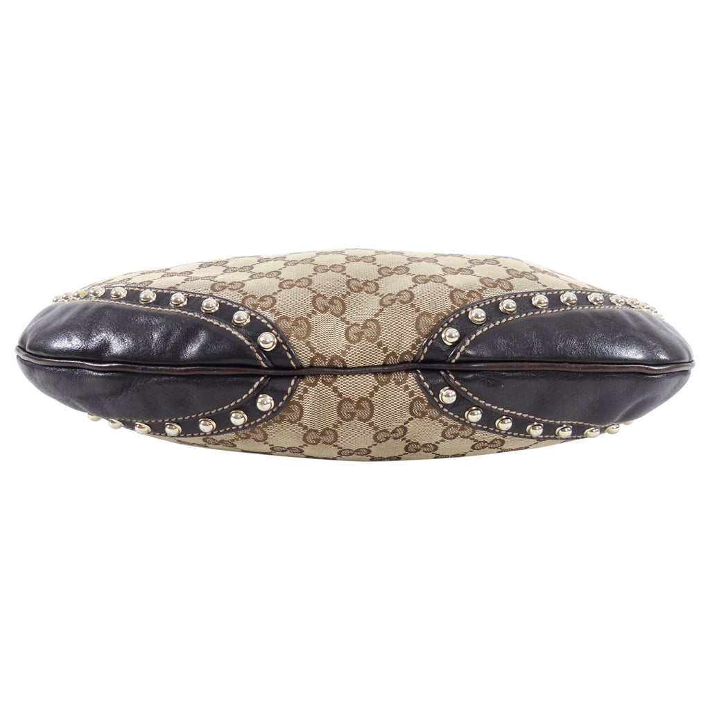 Gucci Brown Monogram Canvas Pelham Messenger Stud Web Bag
