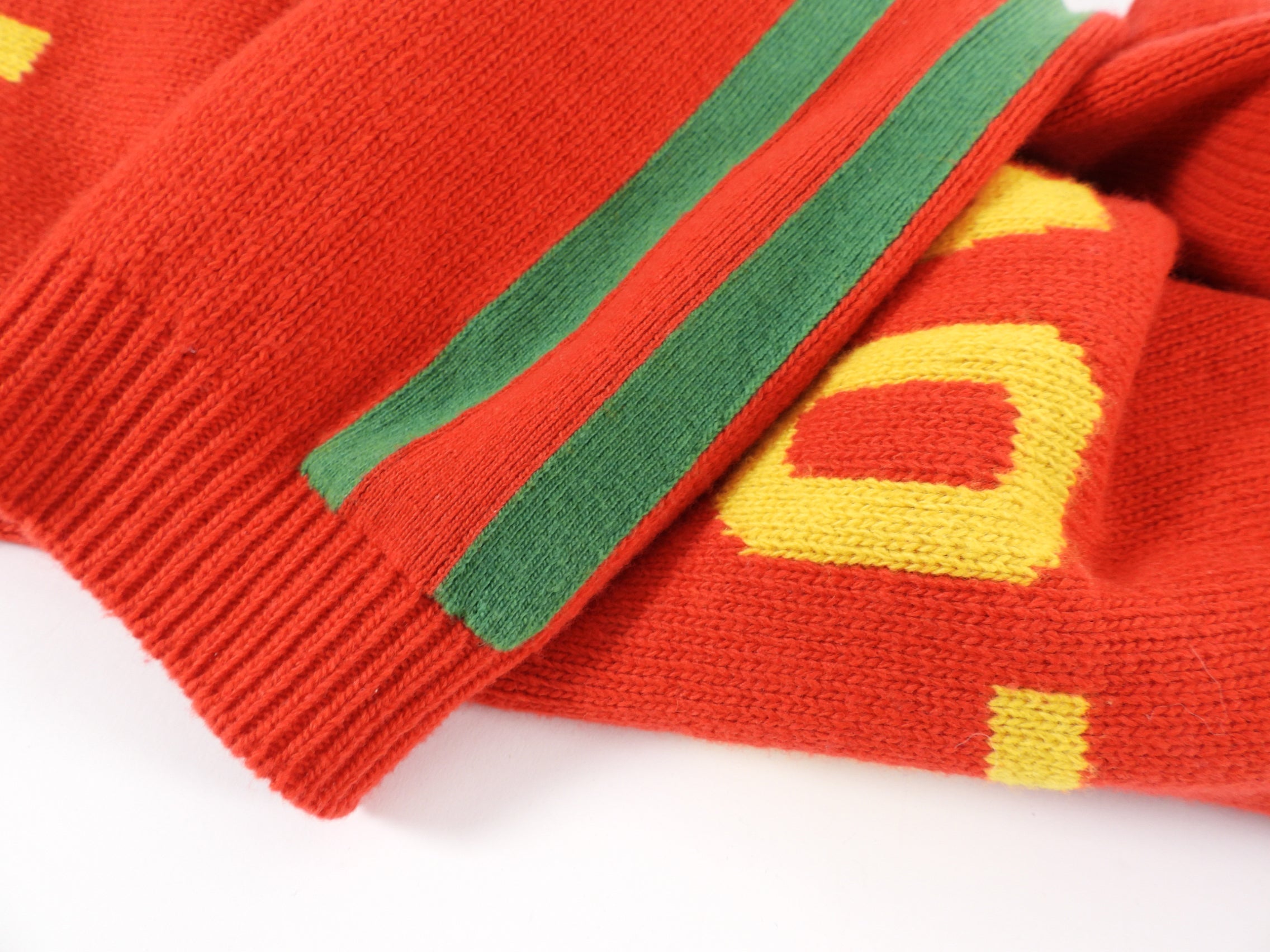 Gucci Blind For Love Red and Yellow Knit Sweater - L / XL
