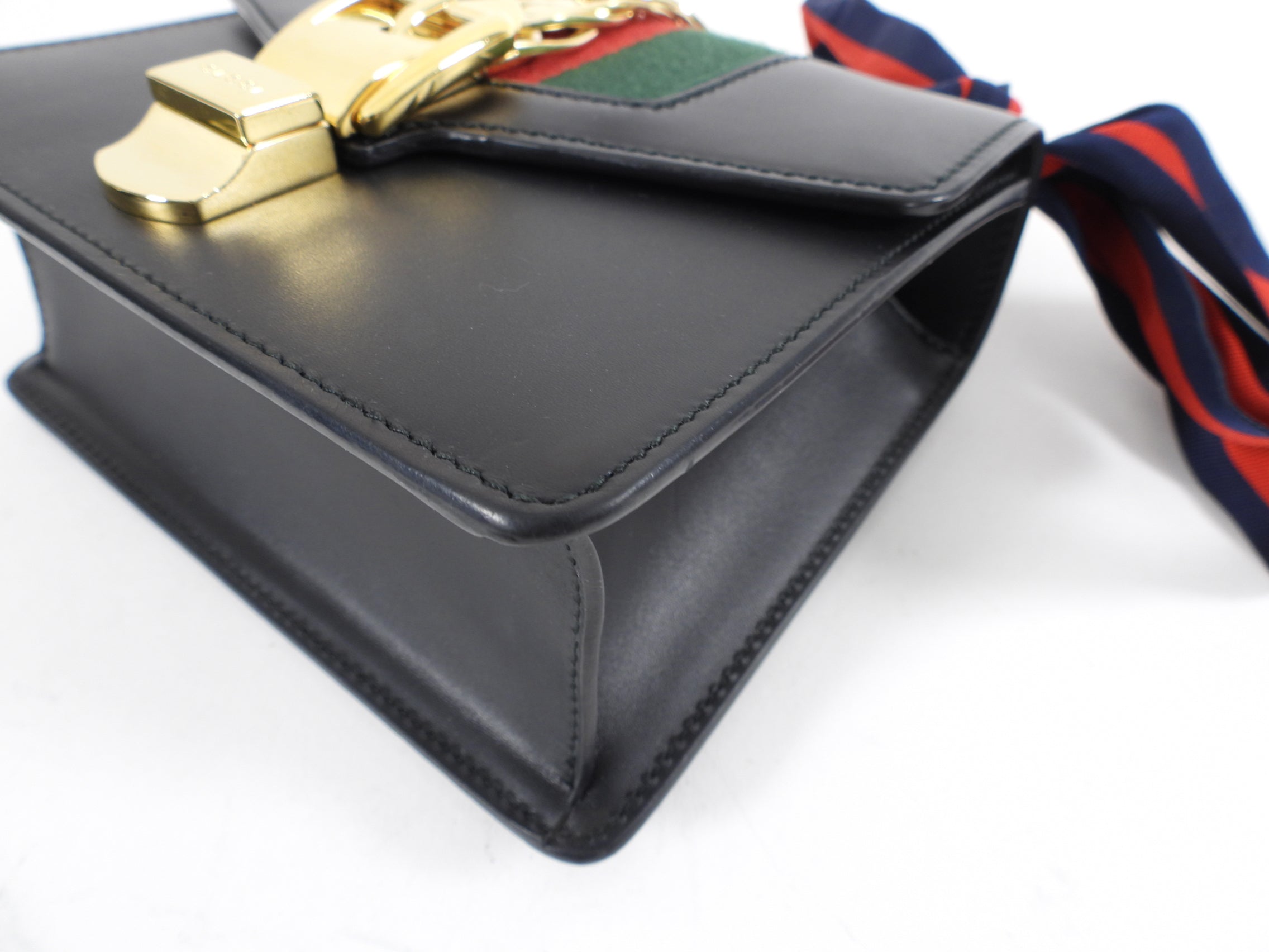 Gucci Small Sylvie Chain Web Bag with Ribbon