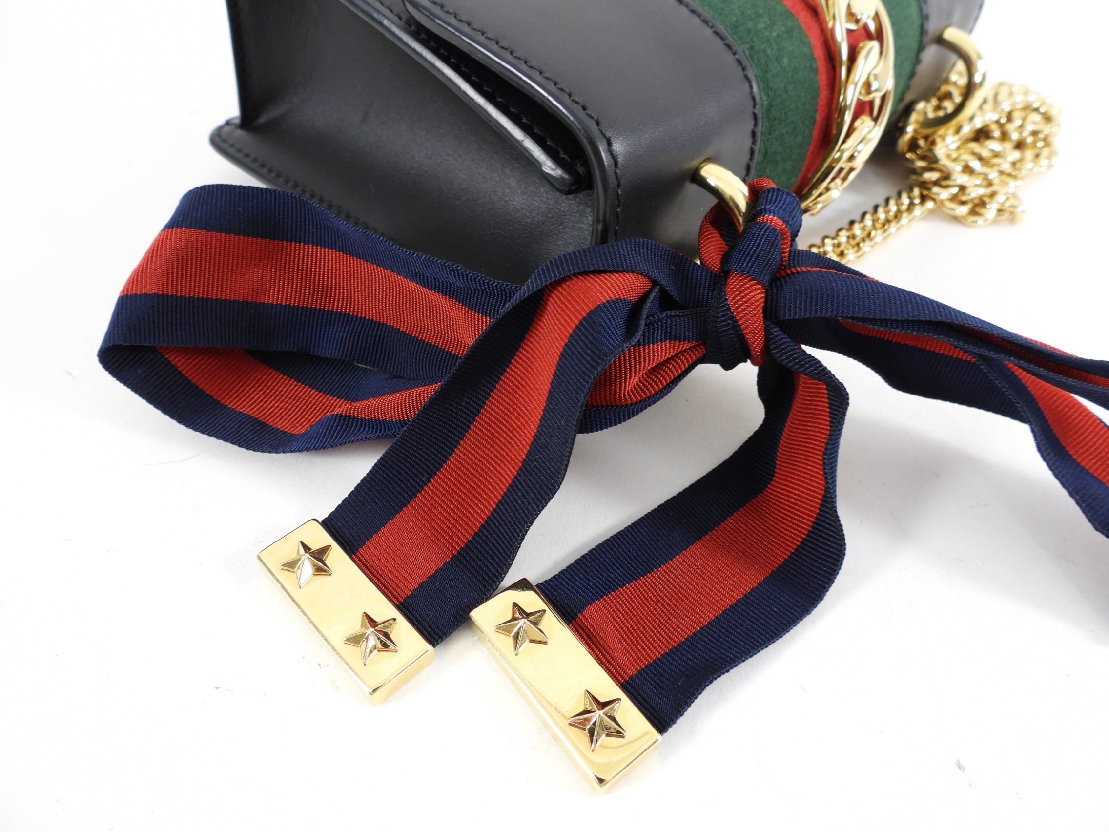 Gucci Small Sylvie Chain Web Bag with Ribbon