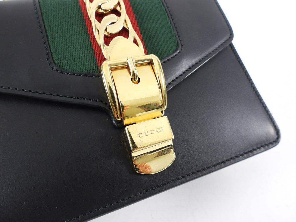 Gucci Small Sylvie Chain Web Bag with Ribbon