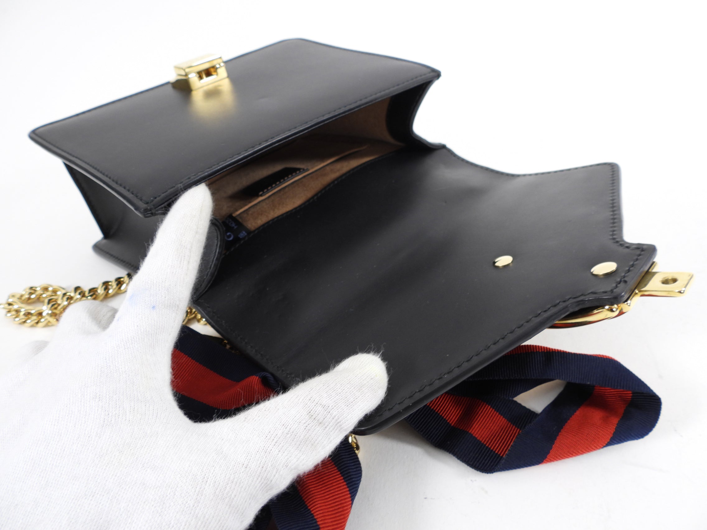 Gucci Small Sylvie Chain Web Bag with Ribbon