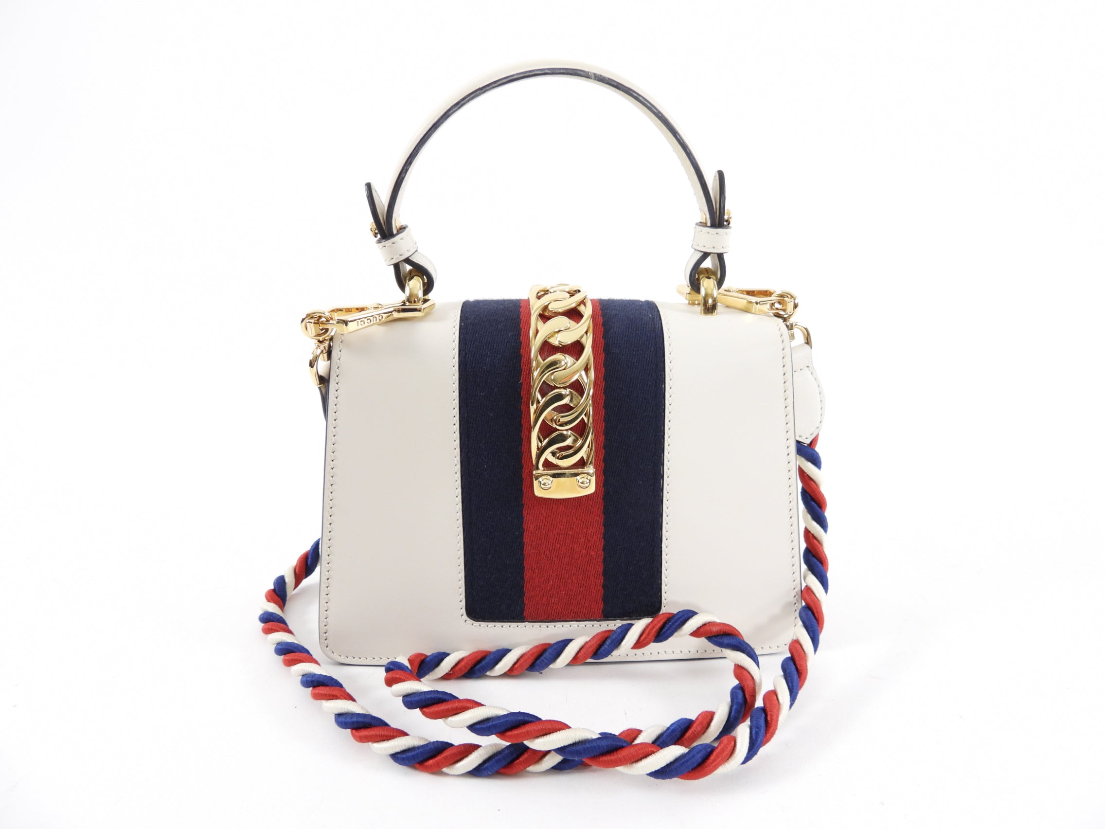 Gucci Sylvie Ivory Mini Web Stripe Bag