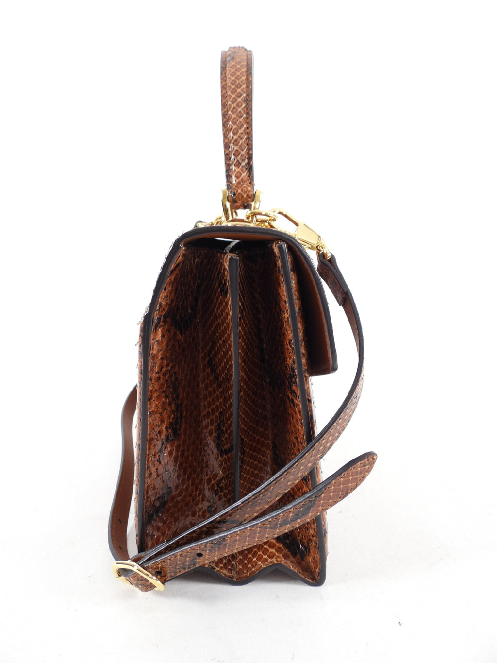 Gucci Sylvie 1969 Python Two Way Top Handle Bag