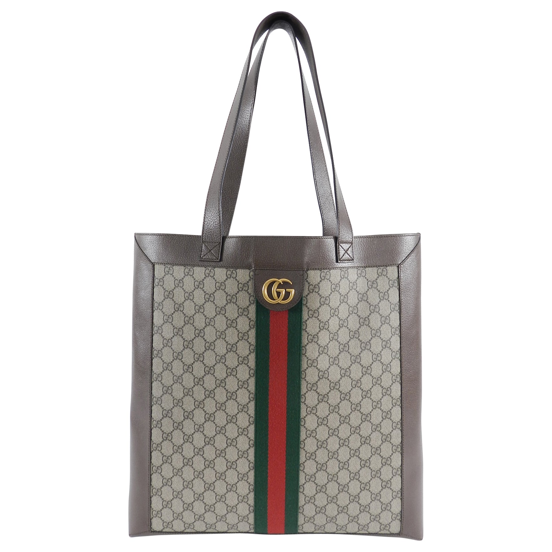 Gucci Ophidia Brown Monogram Soft GG Supreme Large Tote Bag