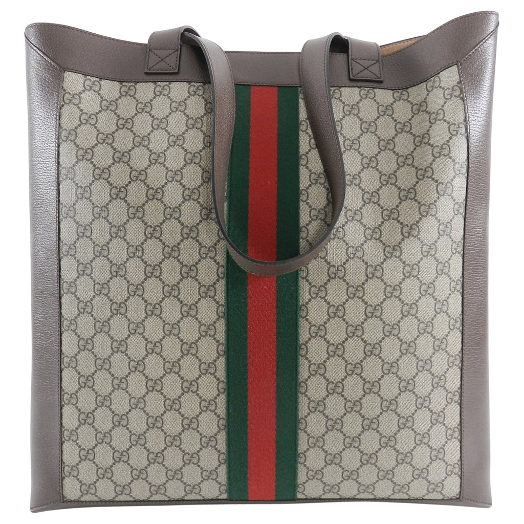 Gucci Ophidia Brown Monogram Soft GG Supreme Large Tote Bag