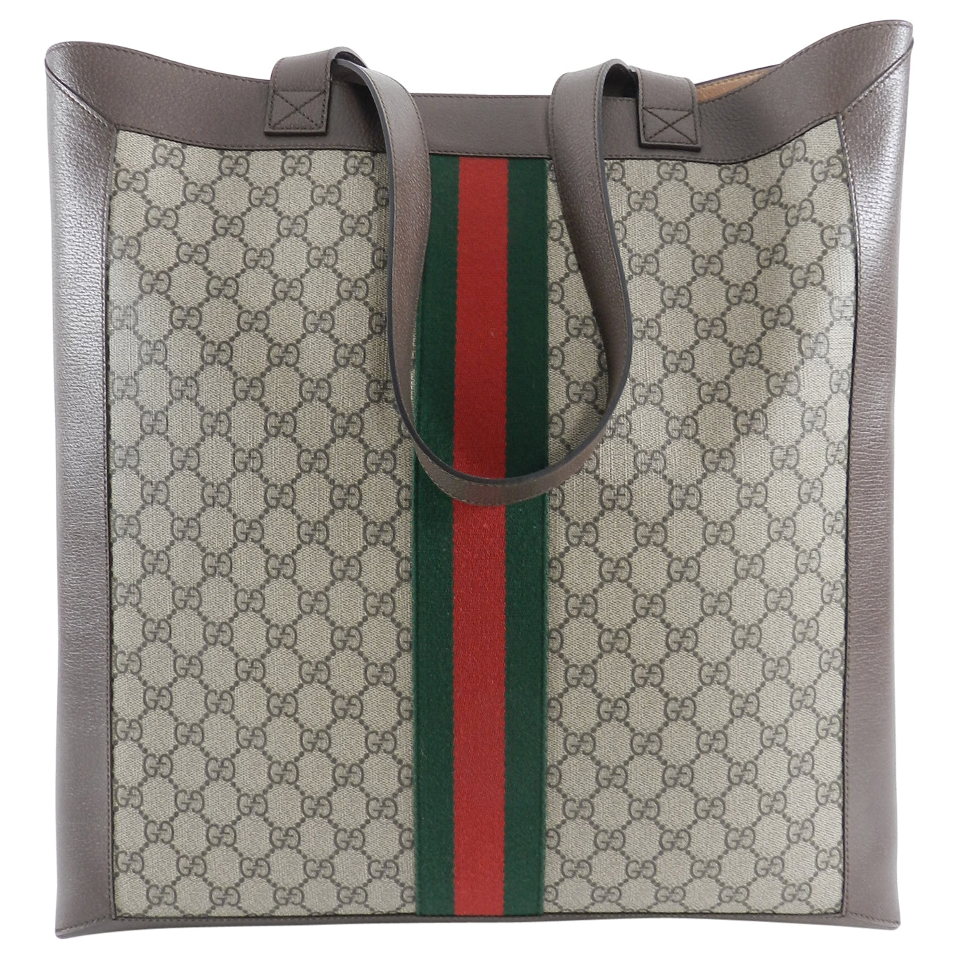 Gucci Ophidia Brown Monogram Soft GG Supreme Large Tote Bag