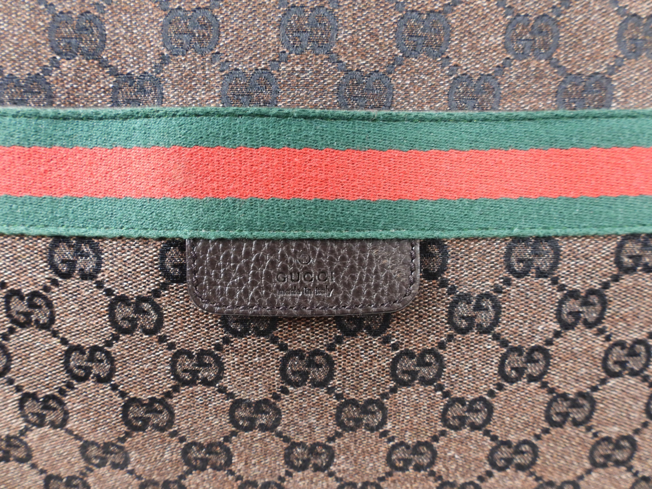 Gucci Extra Large Monogram Canvas Web Travel Duffle Bag