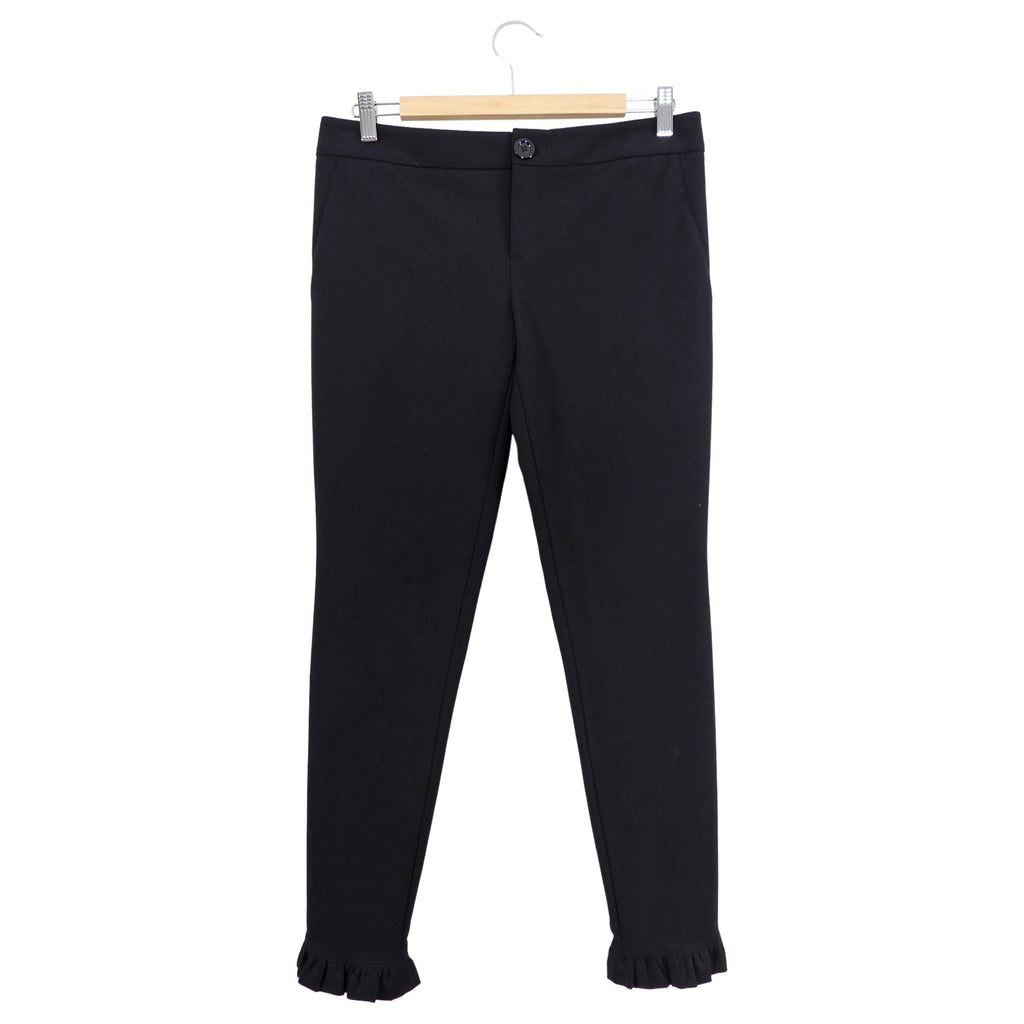 Gucci Black Ruffle Hem Slim Trousers - IT42 / USA 6