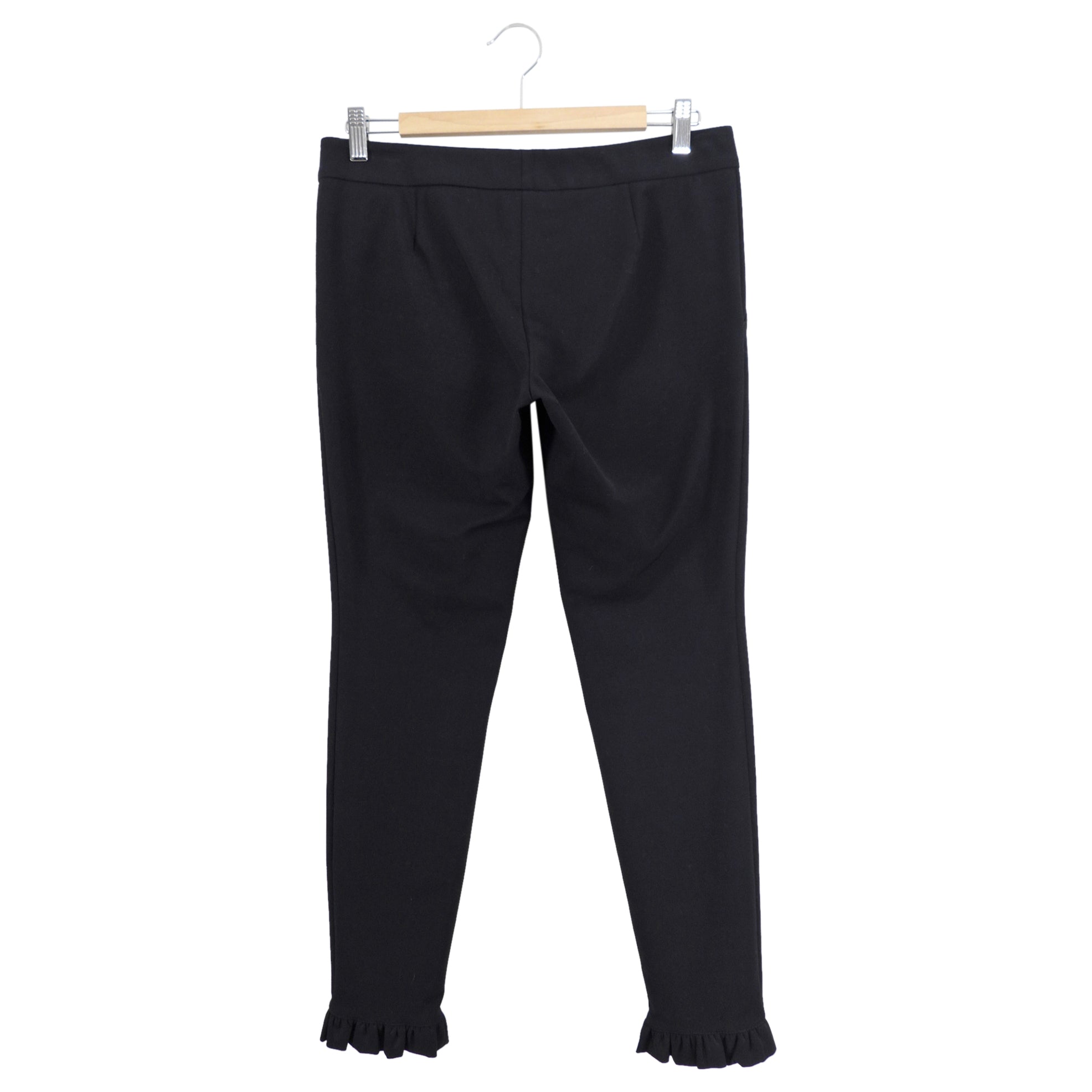 Gucci Black Ruffle Hem Slim Trousers - IT42 / USA 6