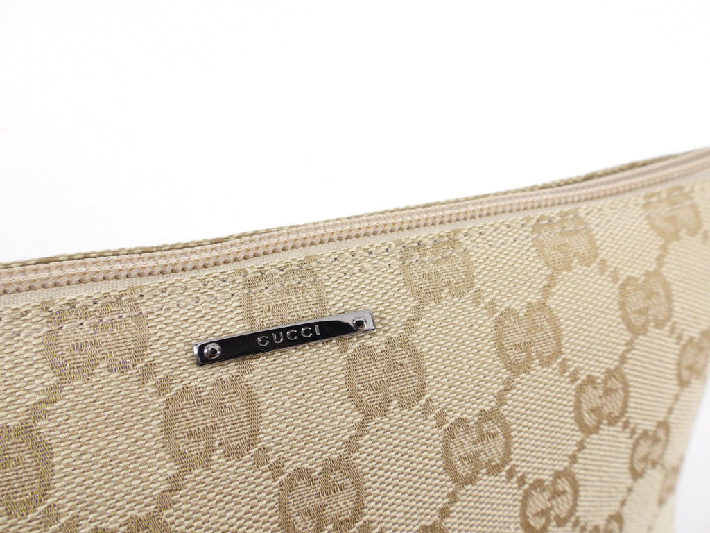Gucci Monogram Canvas Turquoise Small Boat Pochette Bag