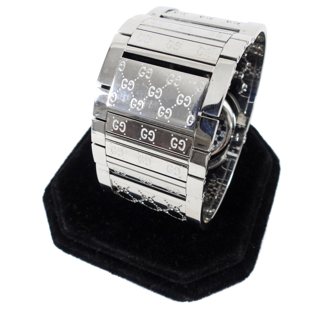 Gucci Wide Silver 112 Twirl GG Bangle Watch